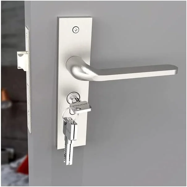 قفل درب مورتایز سنگین Plantex 8060 Premium با دستگیره درب، مناسب برای درب اصلی منزل، با دستگیره کششی/فشاری برای اتاق خواب/اداره/هتل/حمام، همراه با 3 کلید (مات) قفل درب مورتایز سنگین Plantex 8060 Premium با دستگیره درب، مناسب برای درب اصلی منزل، با دستگیره کششی/فشاری برای اتاق خواب/اداره/هتل/حمام، همراه با 3 کلید (مات)