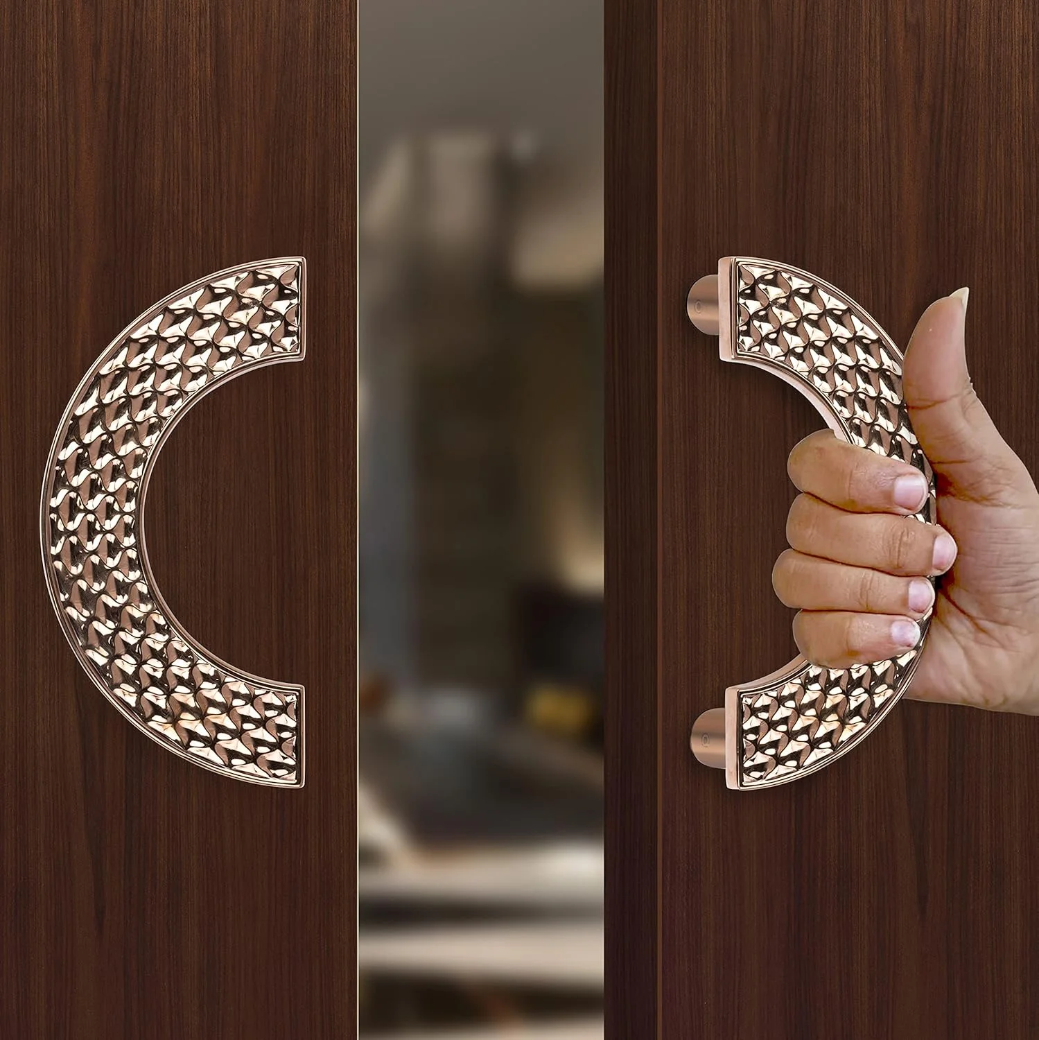 دستگیره درب گرد ممتاز پلنتکس، مناسب برای درب اصلی - 8 اینچ (رنگ رزگلد) دستگیره درب گرد ممتاز پلنتکس، مناسب برای درب اصلی - 8 اینچ (رنگ رزگلد)