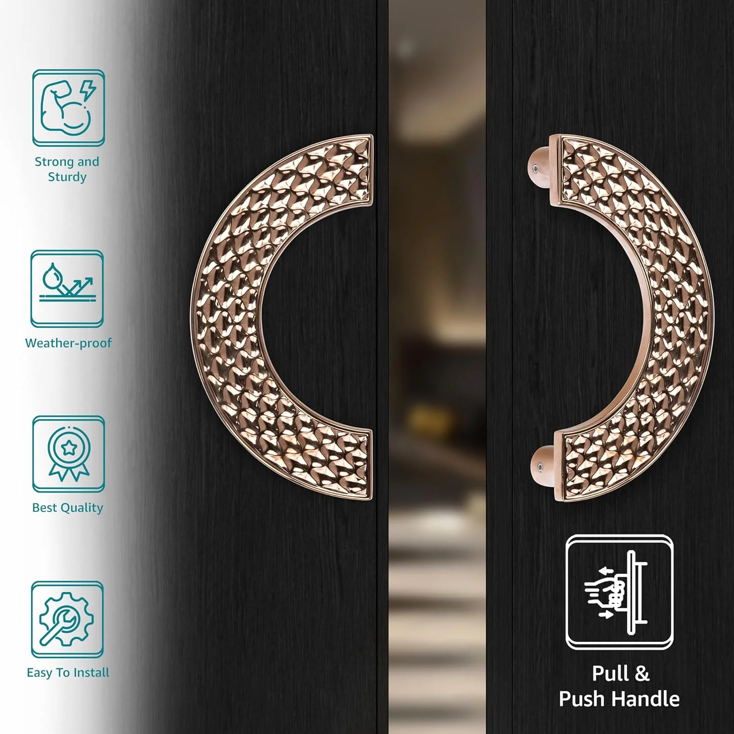 دستگیره درب گرد ممتاز پلنتکس، مناسب برای درب اصلی - 8 اینچ (رنگ رزگلد) دستگیره درب گرد ممتاز پلنتکس، مناسب برای درب اصلی - 8 اینچ (رنگ رزگلد)