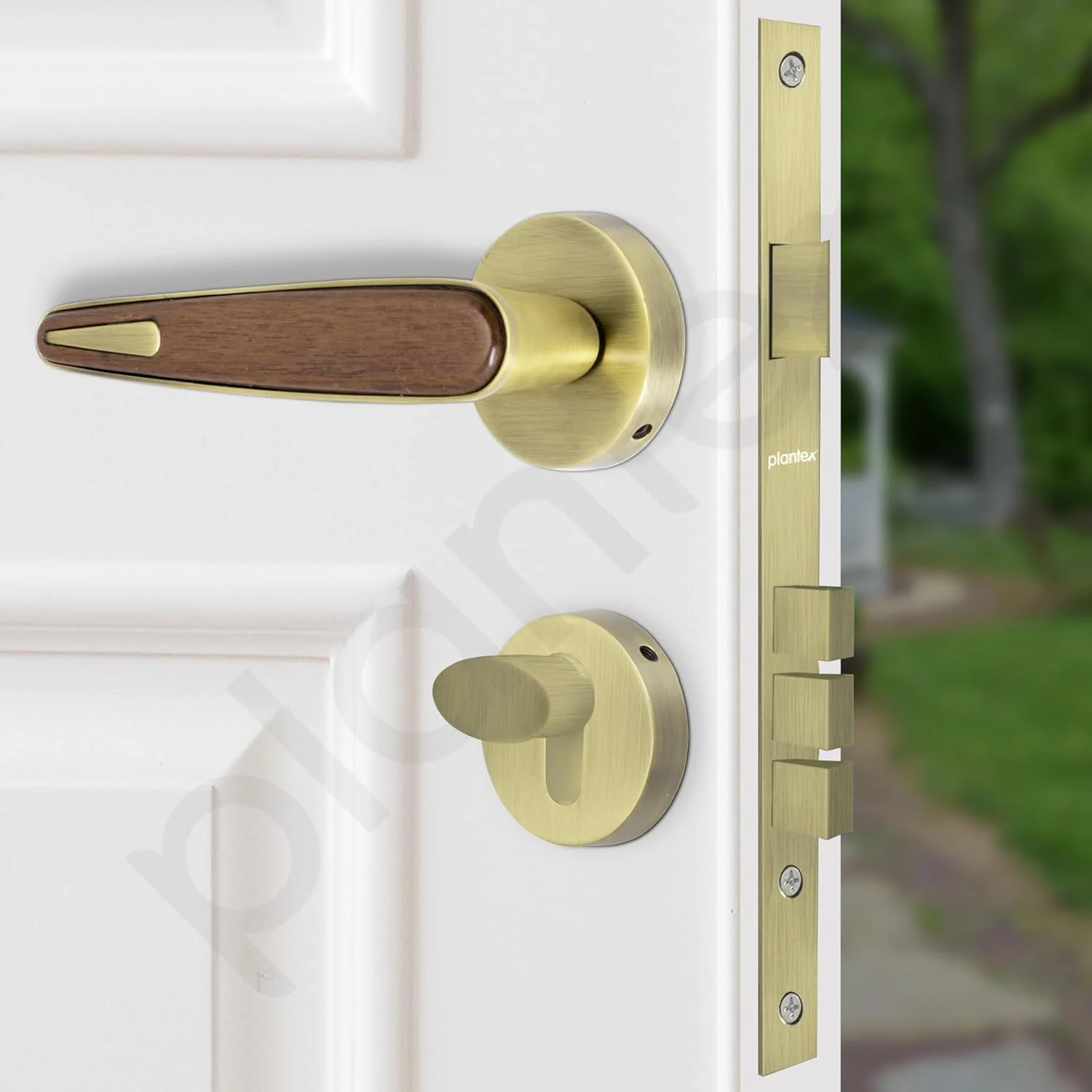 قفل درب سنگین پلنتکس / قفل توکار درب اصلی / دستگیره مناسب منزل / محل کار - لوازم جانبی درب (برنجی عتیقه و طرح چوب) قفل درب سنگین پلنتکس / قفل توکار درب اصلی / دستگیره مناسب منزل / محل کار - لوازم جانبی درب (برنجی عتیقه و طرح چوب)