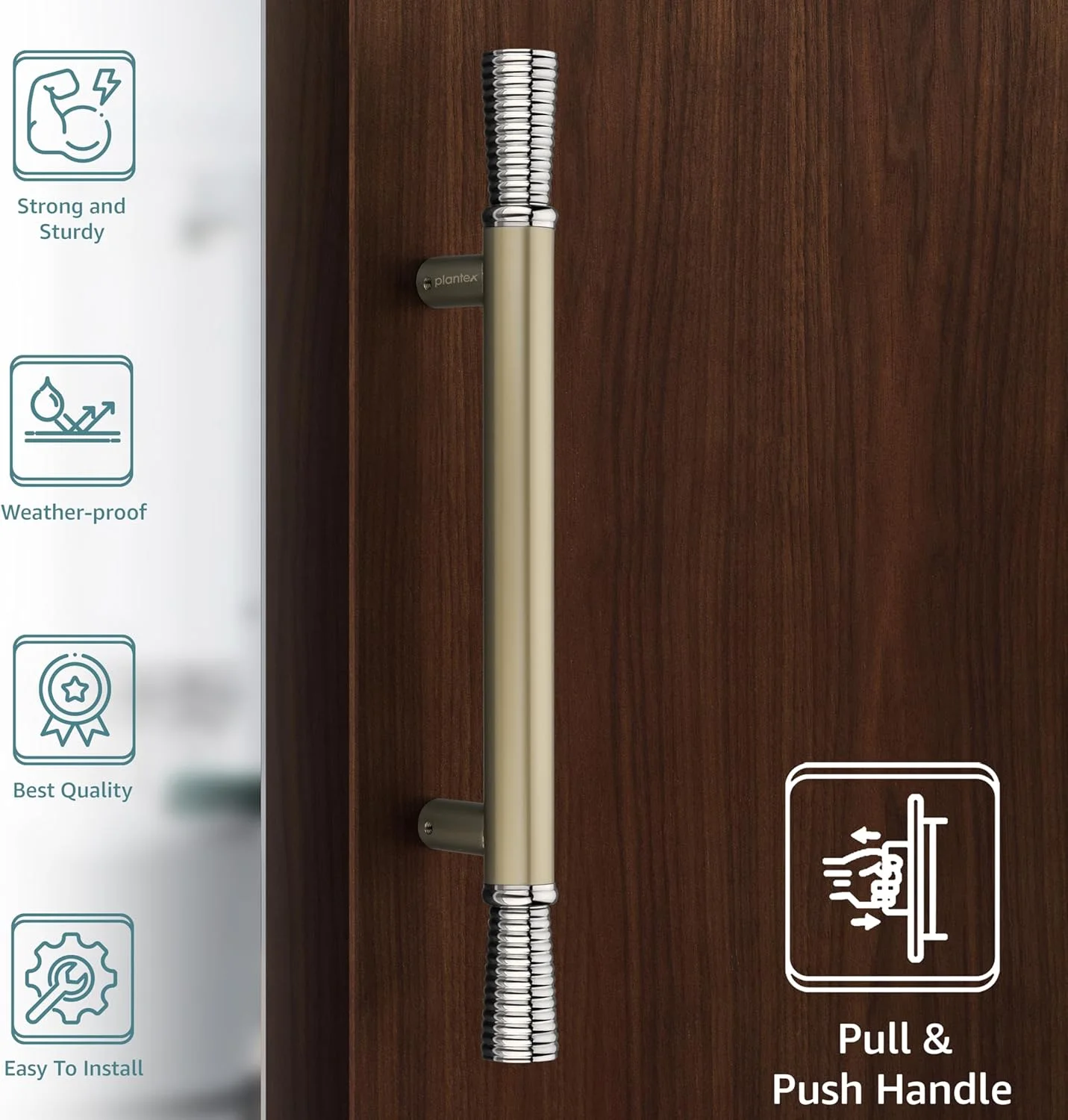 دستگیره درب ورودی پلنتکس / دکوراسیون درب و منزل / دستگیره درب ورودی 35 سانتی متری / دستگیره کششی-فشاری درب - بسته 1 عددی (APS-122، سفید ساتن - روکش کروم) دستگیره درب ورودی پلنتکس / دکوراسیون درب و منزل / دستگیره درب ورودی 35 سانتی متری / دستگیره کششی-فشاری درب - بسته 1 عددی (APS-122، سفید ساتن - روکش کروم)