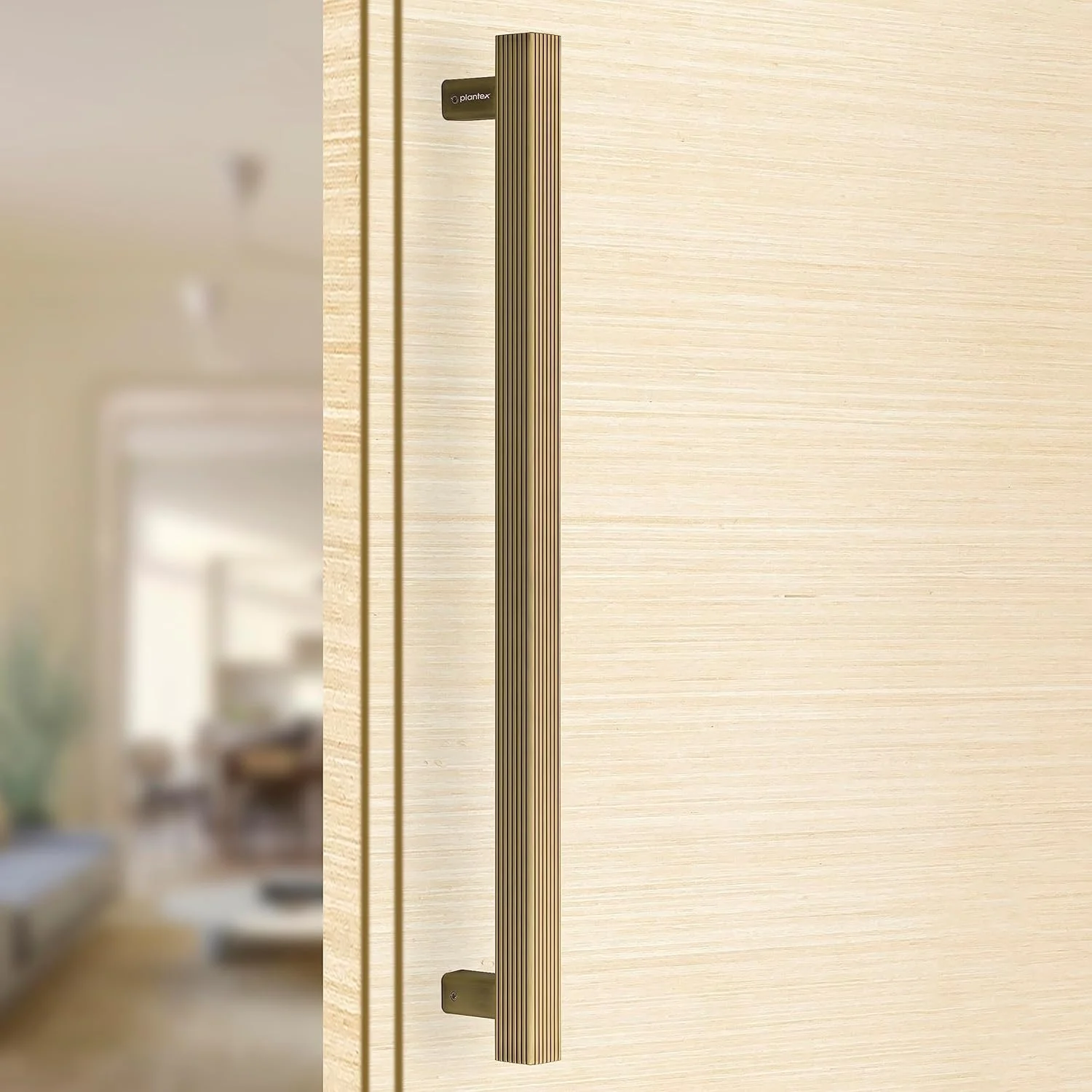 دستگیره درب سنگین پلنتکس / دکوراسیون درب و منزل / دستگیره اصلی درب 45 سانتی متری / دستگیره کششی-فشاری درب - بسته 1 عددی (برنجی عتیقه)