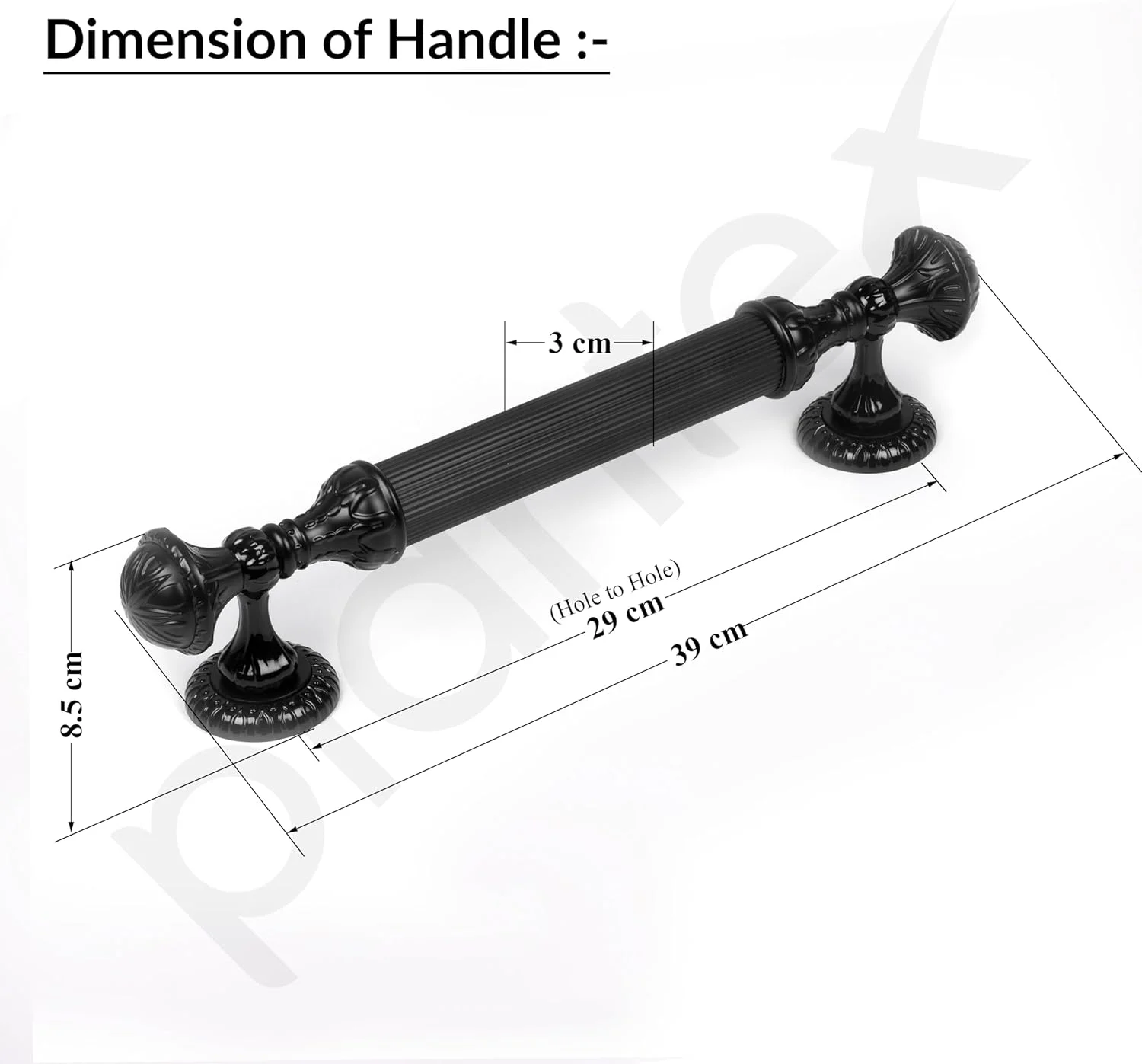 دستگیره درب سنگین پلنتکس / دستگیره اصلی درب 15 اینچی / دکوراسیون درب و منزل / دستگیره کششی - بسته 1 عددی (پرداخت مشکی 320)