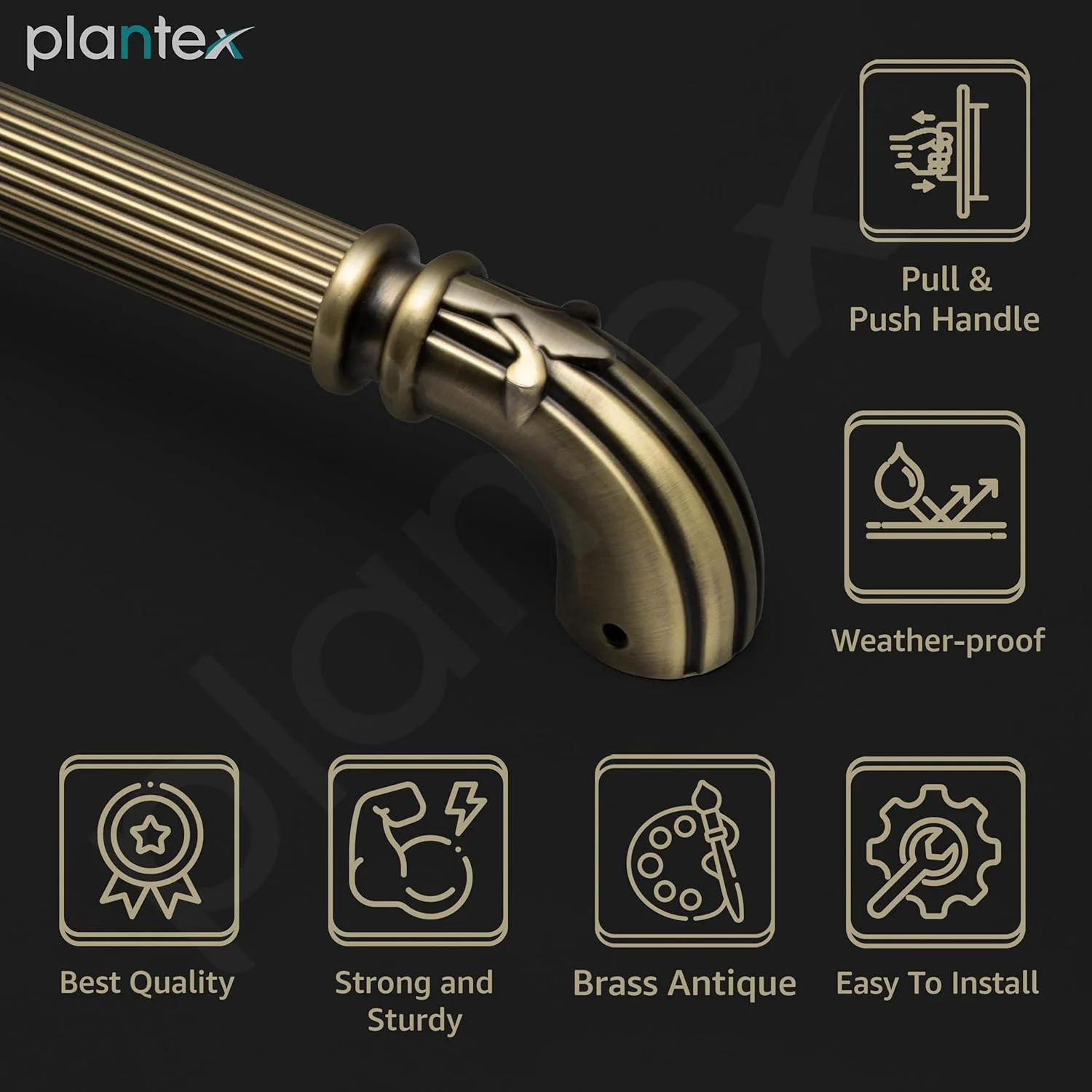 دستگیره درب اصلی Plantex / دستگیره درب اصلی 13 اینچی / دستگیره درب چوبی / دستگیره کششی-فشاری / لوازم جانبی درب - بسته 1 عددی (S-137-برنجی عتیقه) دستگیره درب اصلی Plantex / دستگیره درب اصلی 13 اینچی / دستگیره درب چوبی / دستگیره کششی-فشاری / لوازم جانبی درب - بسته 1 عددی (S-137-برنجی عتیقه)