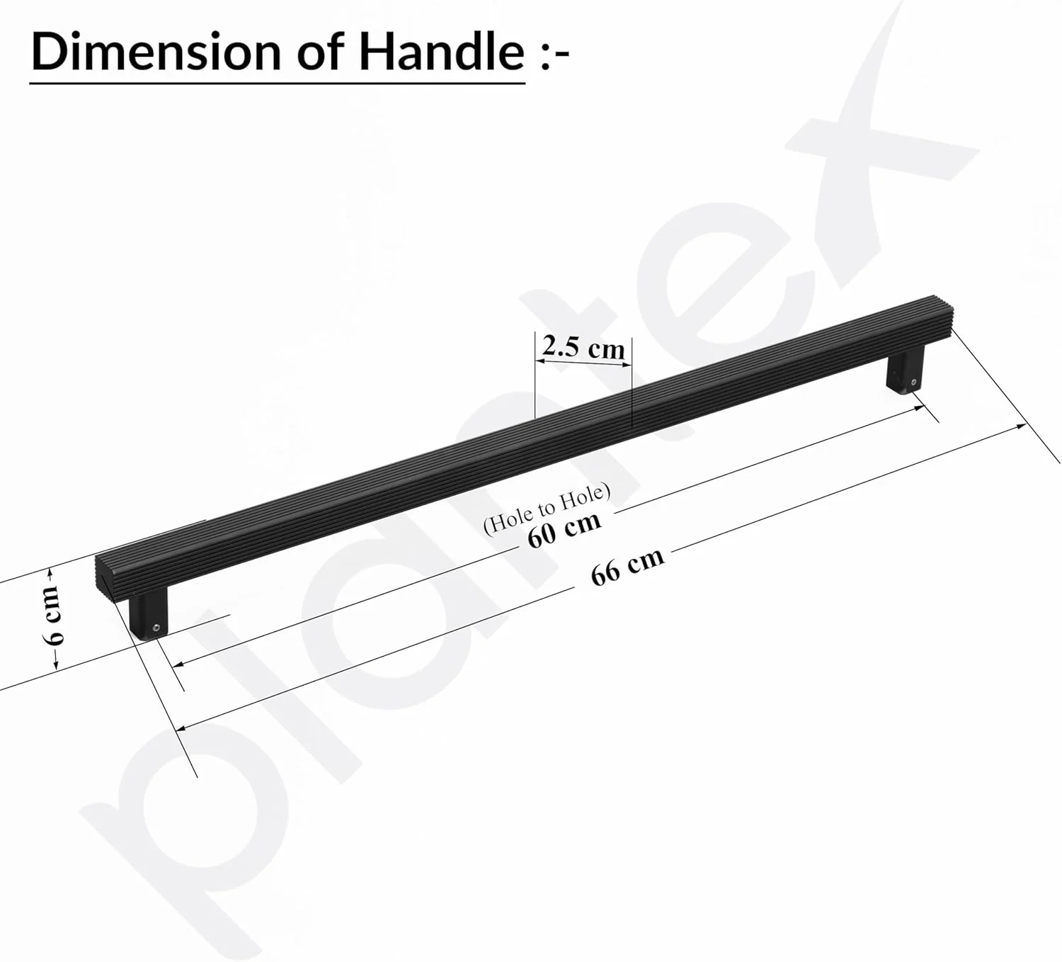 دستگیره درب سنگین پلنتکس / دکوراسیون درب و منزل / دستگیره اصلی درب 26 اینچی / دستگیره کششی-فشاری درب - بسته 1 عددی (APS-236- مشکی)