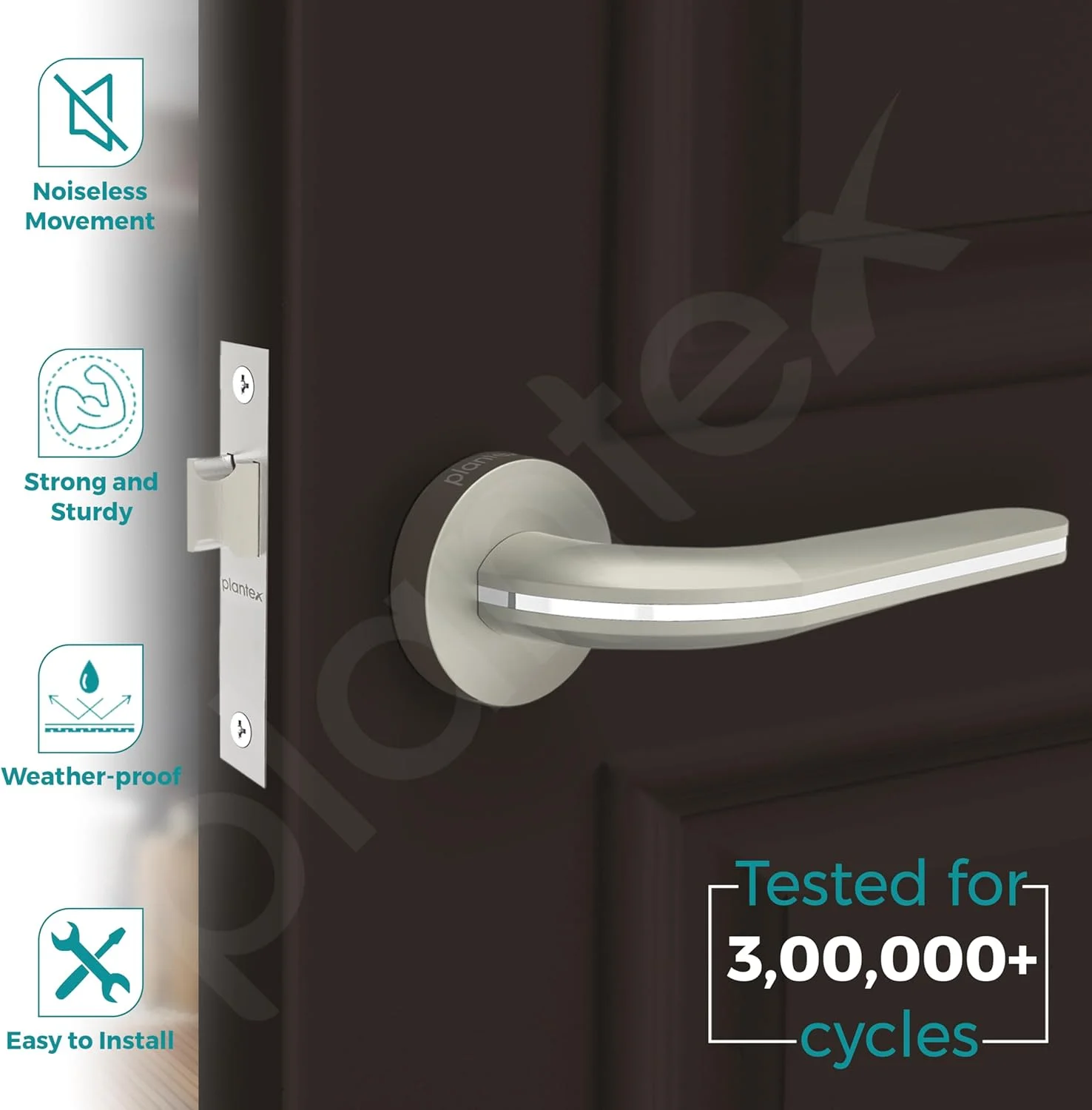 قفل درب توالت Plantex 7077 با دستگیره برای درب های حمام/منزل/اداره/هتل (سفید ساتن و کروم) قفل درب توالت Plantex 7077 با دستگیره برای درب های حمام/منزل/اداره/هتل (سفید ساتن و کروم)