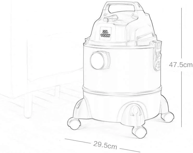 جاروبرقی شارژی Samnuerly - جاروبرقی قرمز رنگ با ظرفیت بزرگ 20 لیتری، چند منظوره برای مصارف خانگی، صنعتی و تجاری، جاروبرقی دستی 40x29.5x47.5 سانتی متر (رنگ: قرمز)