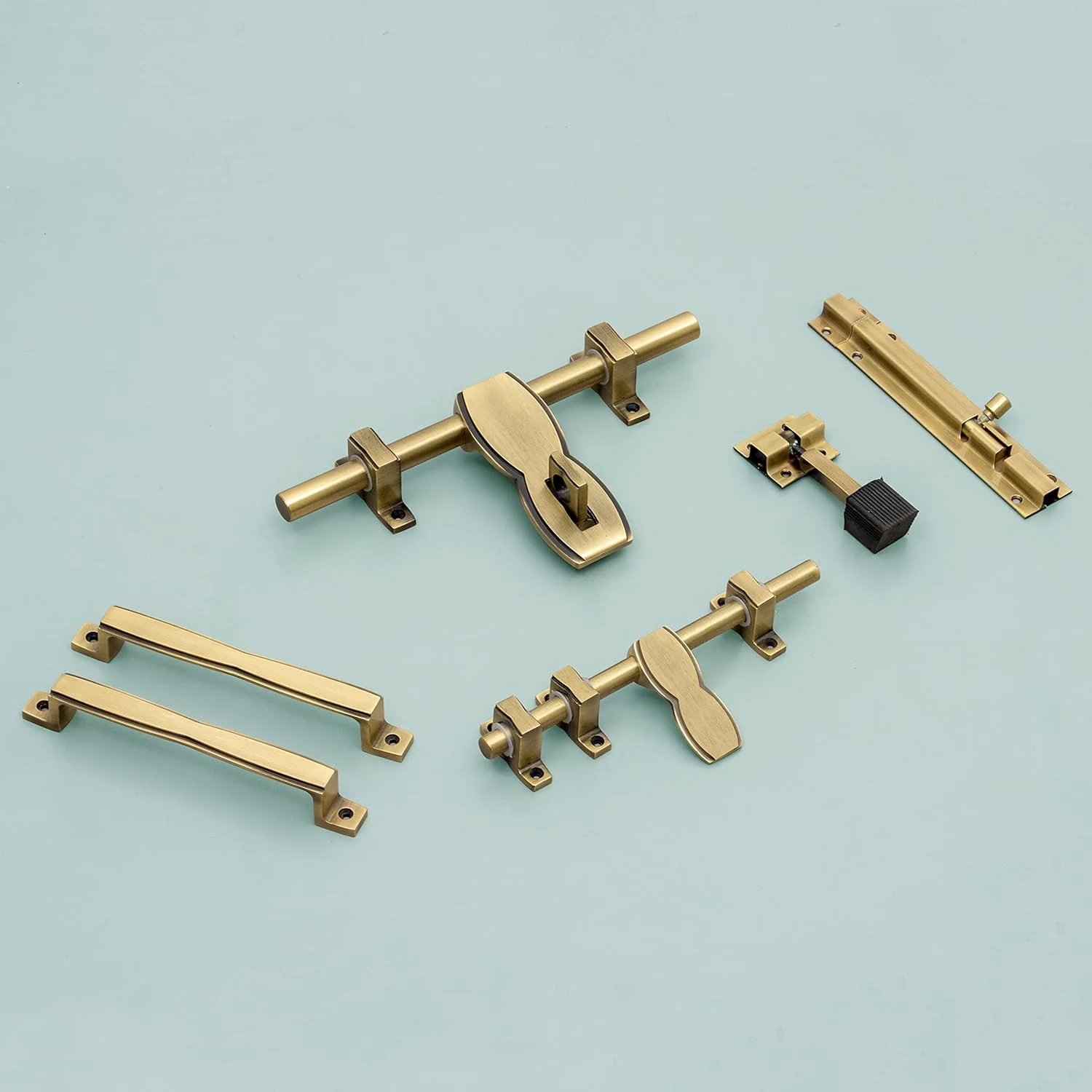 ست کامل یراق آلات درب استیل Plantex برای درب تکی شامل قفل آویز 10 اینچی، قفل زبانه 8 اینچی، دو دستگیره 7 اینچی، قفل اهرمی 7 اینچی و استاپر درب 4 اینچی - (DMAL-03-برنجی آنتیک) ست کامل یراق آلات درب استیل Plantex برای درب تکی شامل قفل آویز 10 اینچی، قفل زبانه 8 اینچی، دو دستگیره 7 اینچی، قفل اهرمی 7 اینچی و استاپر درب 4 اینچی - (DMAL-03-برنجی آنتیک)