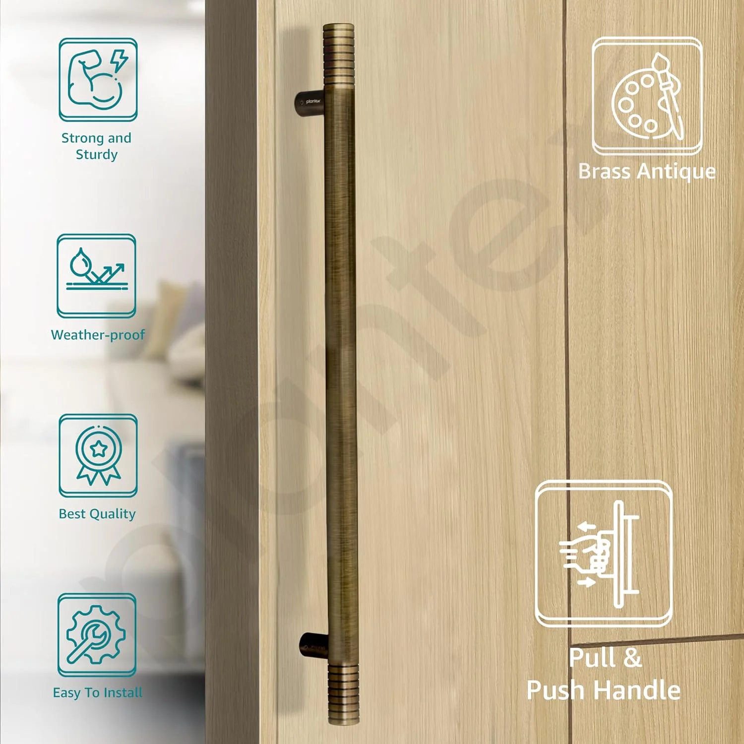 دستگیره درب سنگین پلنتکس / دکوراسیون درب و منزل / دستگیره اصلی درب 73 سانتی متری / دستگیره کششی-فشاری درب - بسته 1 عددی (APS-231- برنجی عتیقه) دستگیره درب سنگین پلنتکس / دکوراسیون درب و منزل / دستگیره اصلی درب 73 سانتی متری / دستگیره کششی-فشاری درب - بسته 1 عددی (APS-231- برنجی عتیقه)