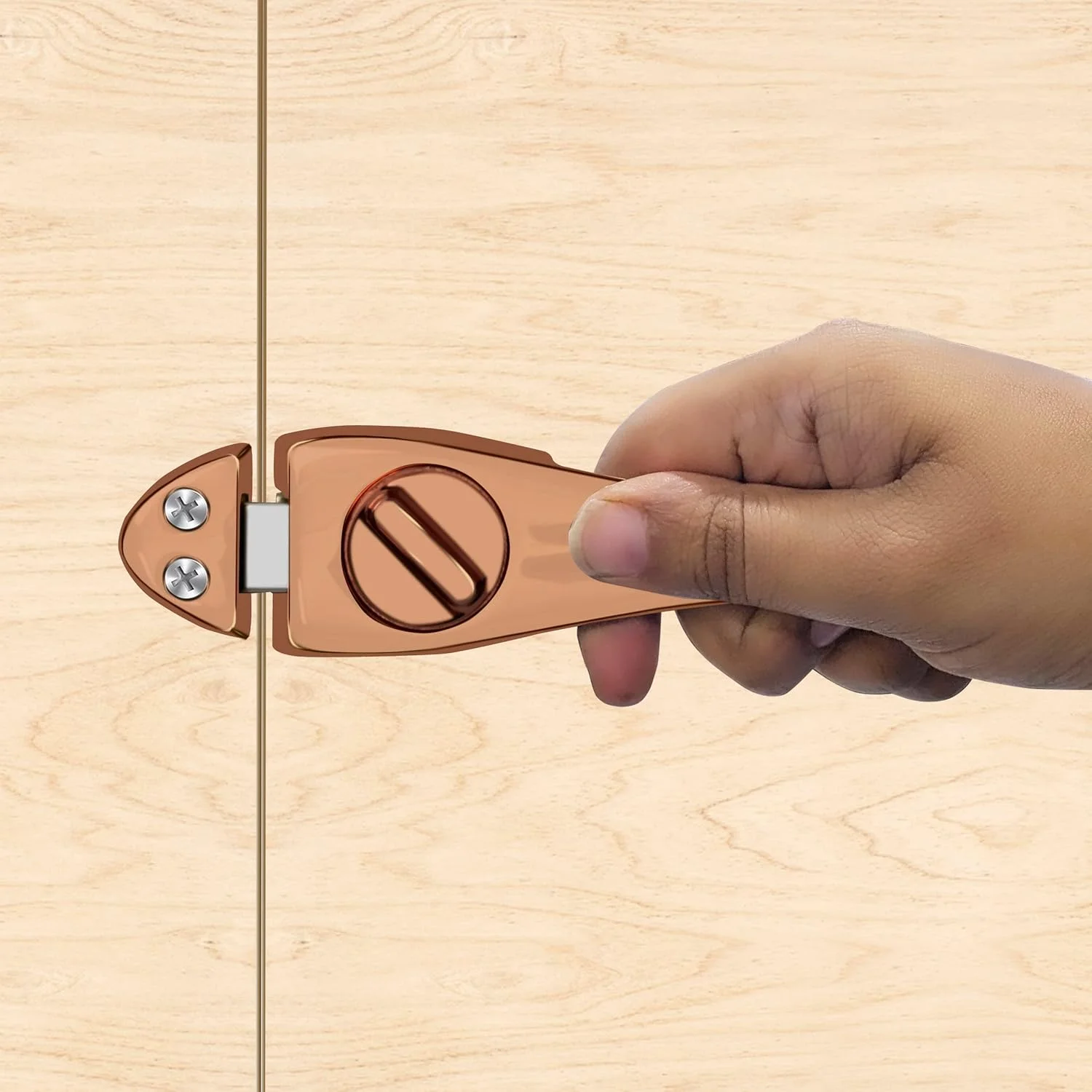 قفل زبانه نوآورانه پلنتکس با دستگیره درب برای حمام/اتاق خواب/بالکن/انباری/درب های اداری - لوازم جانبی حمام (رزگلد) - بسته 1 عددی قفل زبانه نوآورانه پلنتکس با دستگیره درب برای حمام/اتاق خواب/بالکن/انباری/درب های اداری - لوازم جانبی حمام (رزگلد) - بسته 1 عددی