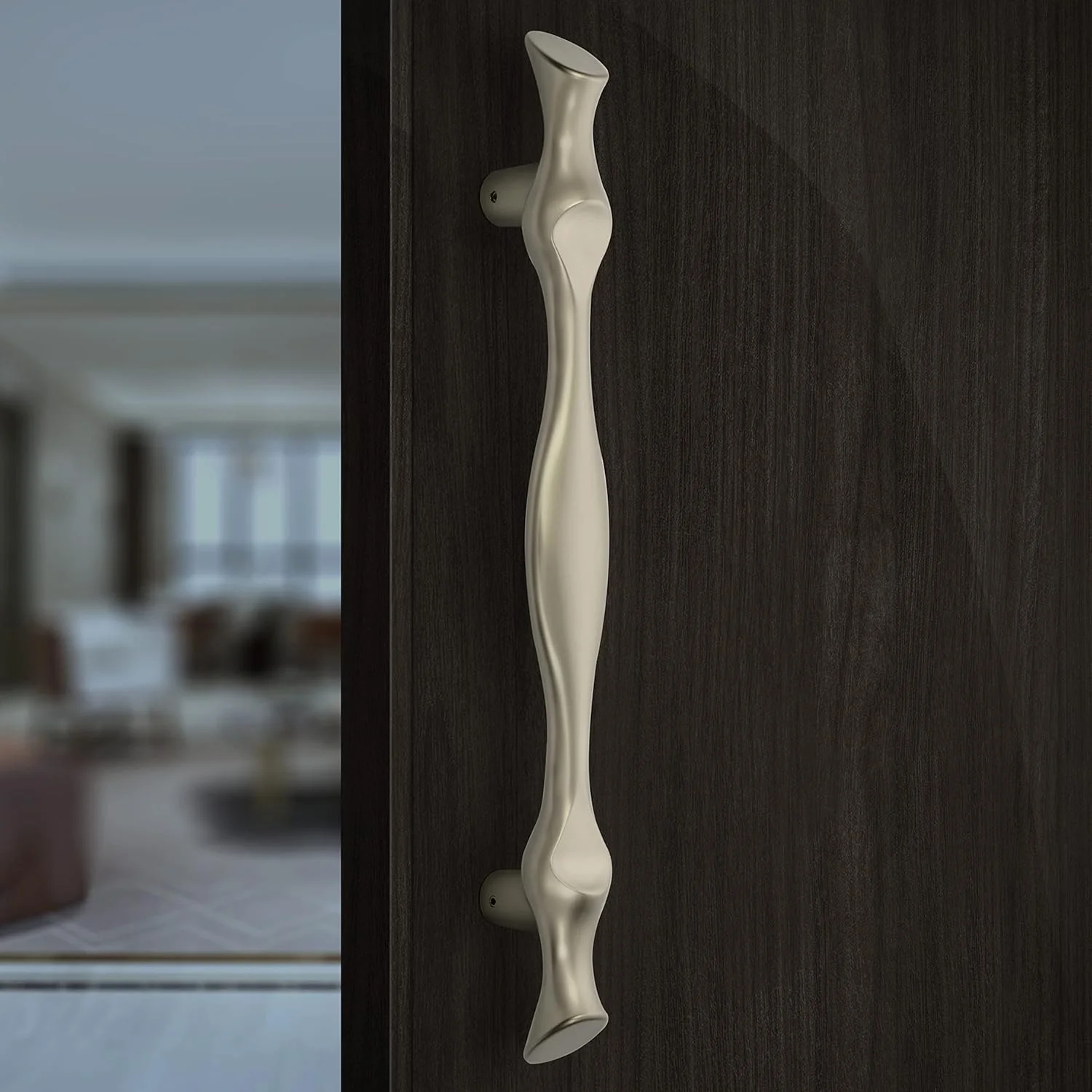 دستگیره درب ۱۷ اینچی ممتاز Plantex برای درب اصلی و دستگیره فشاری-کششی برای درب چوبی و شیشه ای / خانه / هتل / سخت افزار درب اداری - بسته ۱ عددی (308 سفید ساتن)