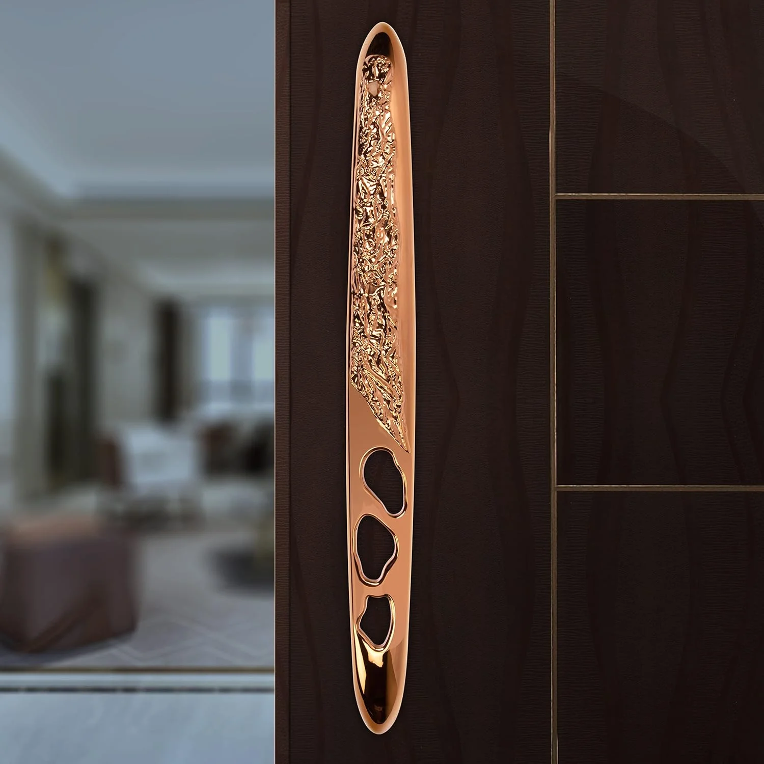 دستگیره درب ممتاز Plantex سایز 13 اینچ برای درب اصلی و دستگیره کششی-فشاری برای درب چوبی و شیشه ای / منزل / هتل / سخت افزار درب اداری - بسته 1 عددی (311، رزگلد)