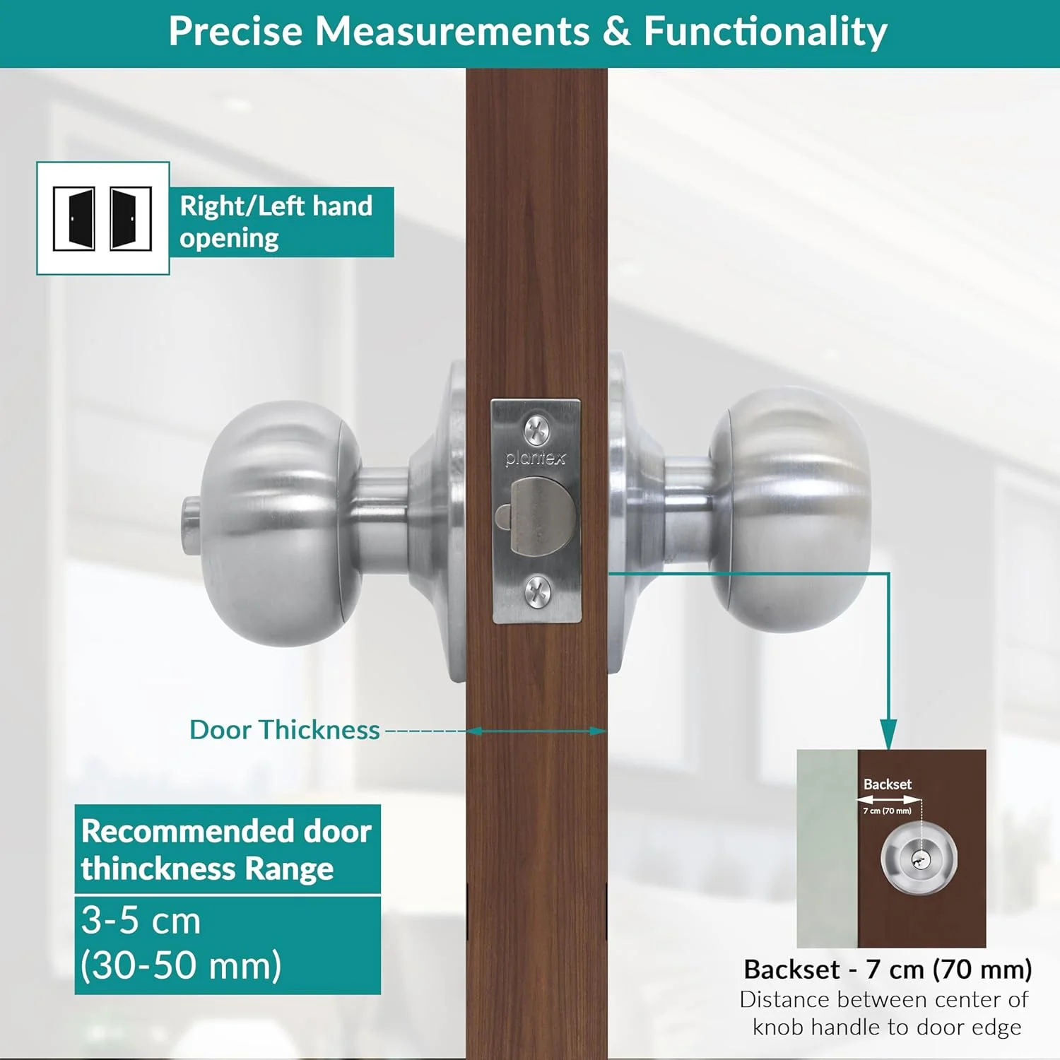 قفل درب سرویس بهداشتی پلنتکس - قفل استوانهای بدون کلید برای درب سرویس بهداشتی/بالکن/دستگیره درب لولهای (بدون کلید - مات) قفل درب سرویس بهداشتی پلنتکس - قفل استوانهای بدون کلید برای درب سرویس بهداشتی/بالکن/دستگیره درب لولهای (بدون کلید - مات)