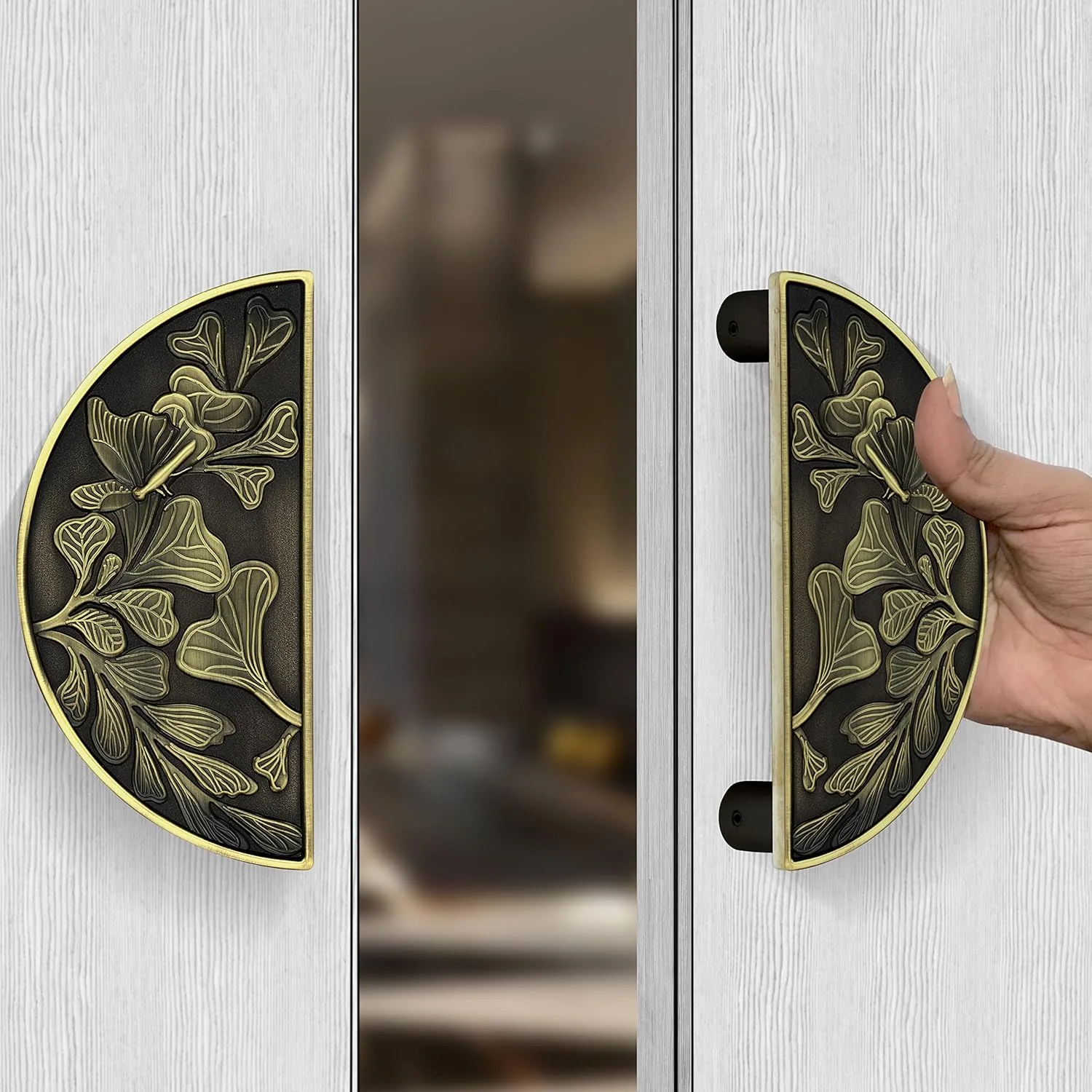 دستگیره درب گرد آلومینیومی Plantex، مناسب برای درب اصلی - 8 اینچ (رنگ برنجی عتیقه) دستگیره درب گرد آلومینیومی Plantex، مناسب برای درب اصلی - 8 اینچ (رنگ برنجی عتیقه)