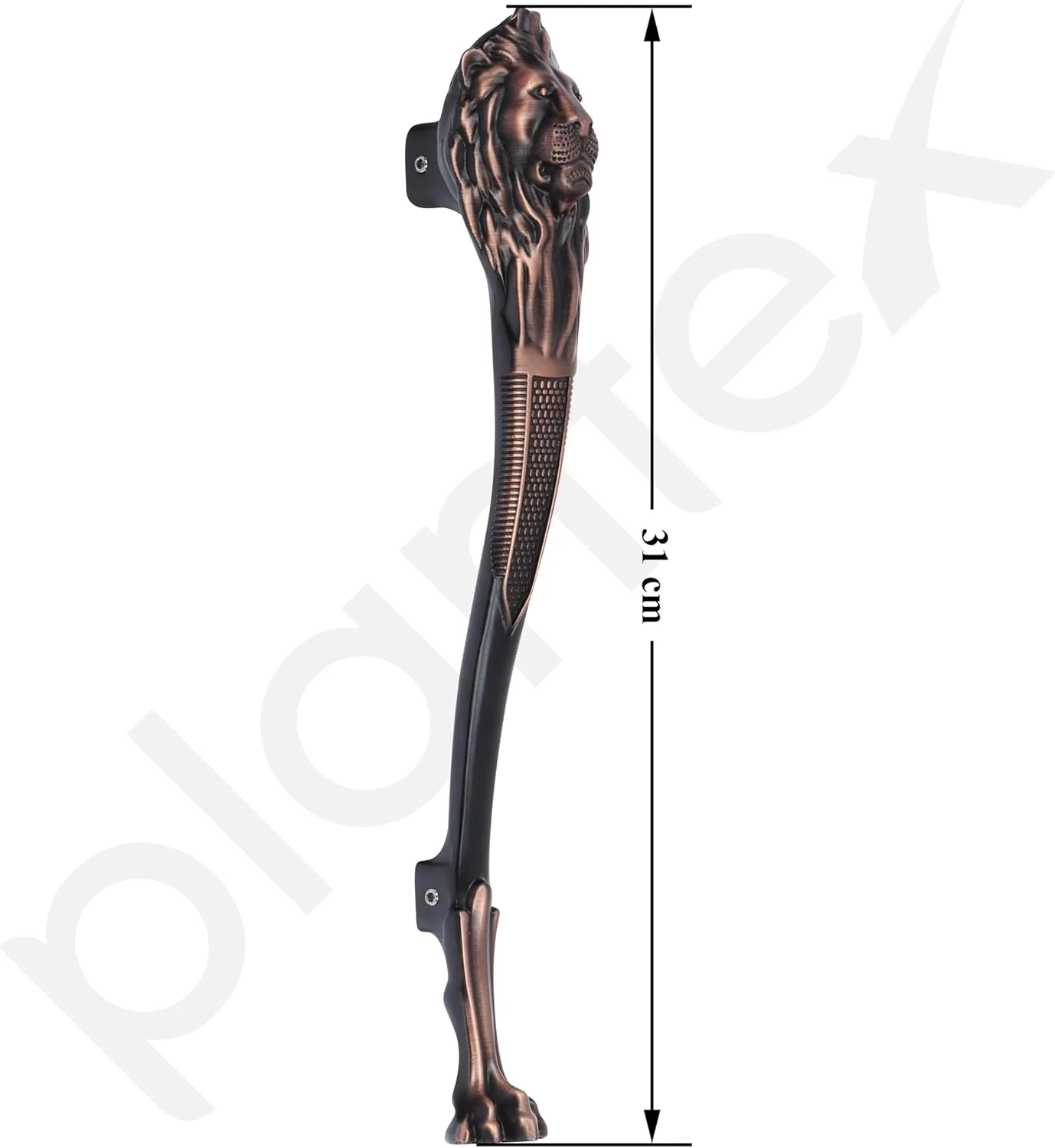 دستگیره در ورودی طرح شیر Plantex از جنس آلومینیوم - 8 اینچ (رنگ مسی آنتیک) دستگیره در ورودی طرح شیر Plantex از جنس آلومینیوم - 8 اینچ (رنگ مسی آنتیک)