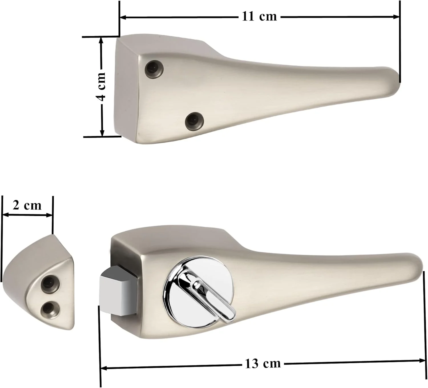 قفل درب Plantex / قفل کودک 2 در 1 با دستگیره درب برای درب حمام/اتاق خواب (ساتن) - بسته 1 عددی