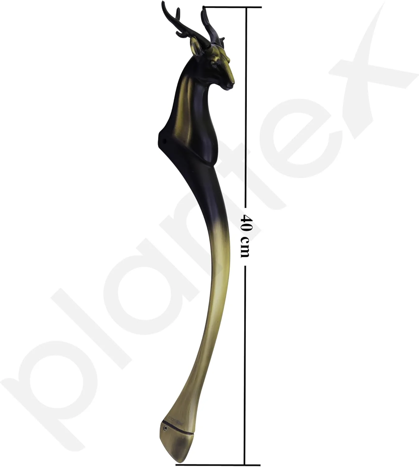 دستگیره درب سنگین Plantex / دکوراسیون درب و منزل / دستگیره درب اصلی طرح گوزن 16 اینچی / دستگیره کششی - بسته 1 عددی (285- روکش برنجی عتیقه)