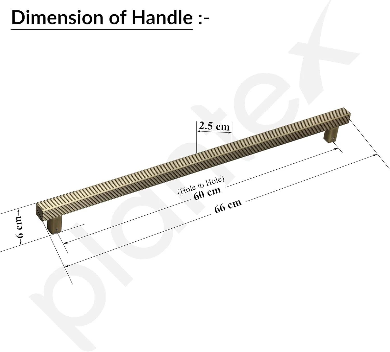 دستگیره درب سنگین پلنتکس / دکوراسیون درب و منزل / دستگیره اصلی درب 26 اینچی / دستگیره کششی-فشاری درب - بسته 1 عددی (APS-236- برنجی عتیقه)