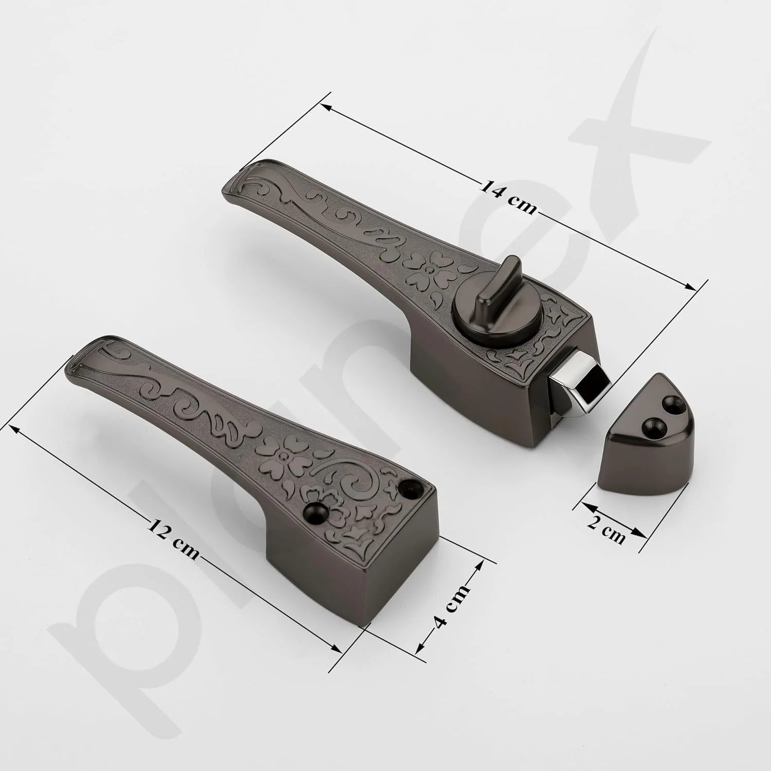 قفل درب پلنتکس / قفل کودک 2 در 1 با دستگیره درب برای درب حمام/اتاق خواب - (خاکستری)