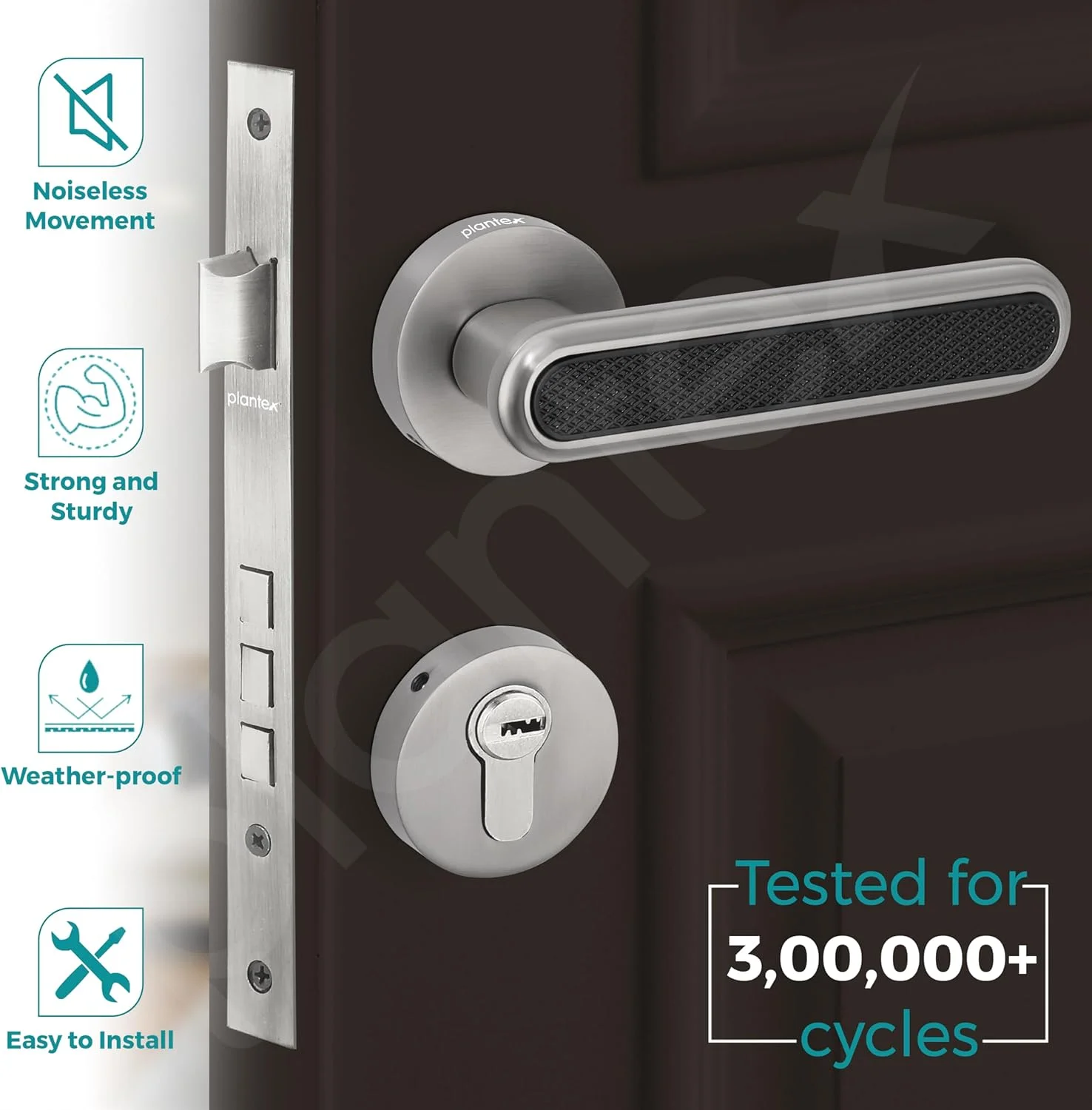 قفل درب سنگین پلنتکس / قفل زبانه و دستگیره اصلی درب برای منزل / محل کار - لوازم جانبی درب (پرداخت ساتن و مشکی) قفل درب سنگین پلنتکس / قفل زبانه و دستگیره اصلی درب برای منزل / محل کار - لوازم جانبی درب (پرداخت ساتن و مشکی)