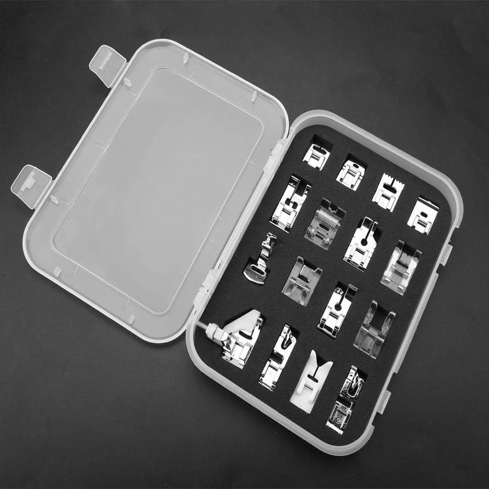 مجموعه 16 عددی پایه چرخ خیاطی - مجموعه پایه های حرفه ای چند منظوره برای چرخ خیاطی مناسب برای برندهای مختلف به همراه جعبه مجموعه 16 عددی پایه چرخ خیاطی - مجموعه پایه های حرفه ای چند منظوره برای چرخ خیاطی مناسب برای برندهای مختلف به همراه جعبه