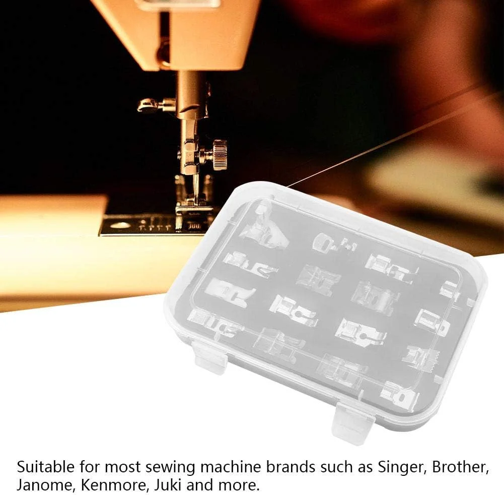 مجموعه 16 عددی پایه چرخ خیاطی - مجموعه پایه های حرفه ای چند منظوره برای چرخ خیاطی مناسب برای برندهای مختلف به همراه جعبه مجموعه 16 عددی پایه چرخ خیاطی - مجموعه پایه های حرفه ای چند منظوره برای چرخ خیاطی مناسب برای برندهای مختلف به همراه جعبه