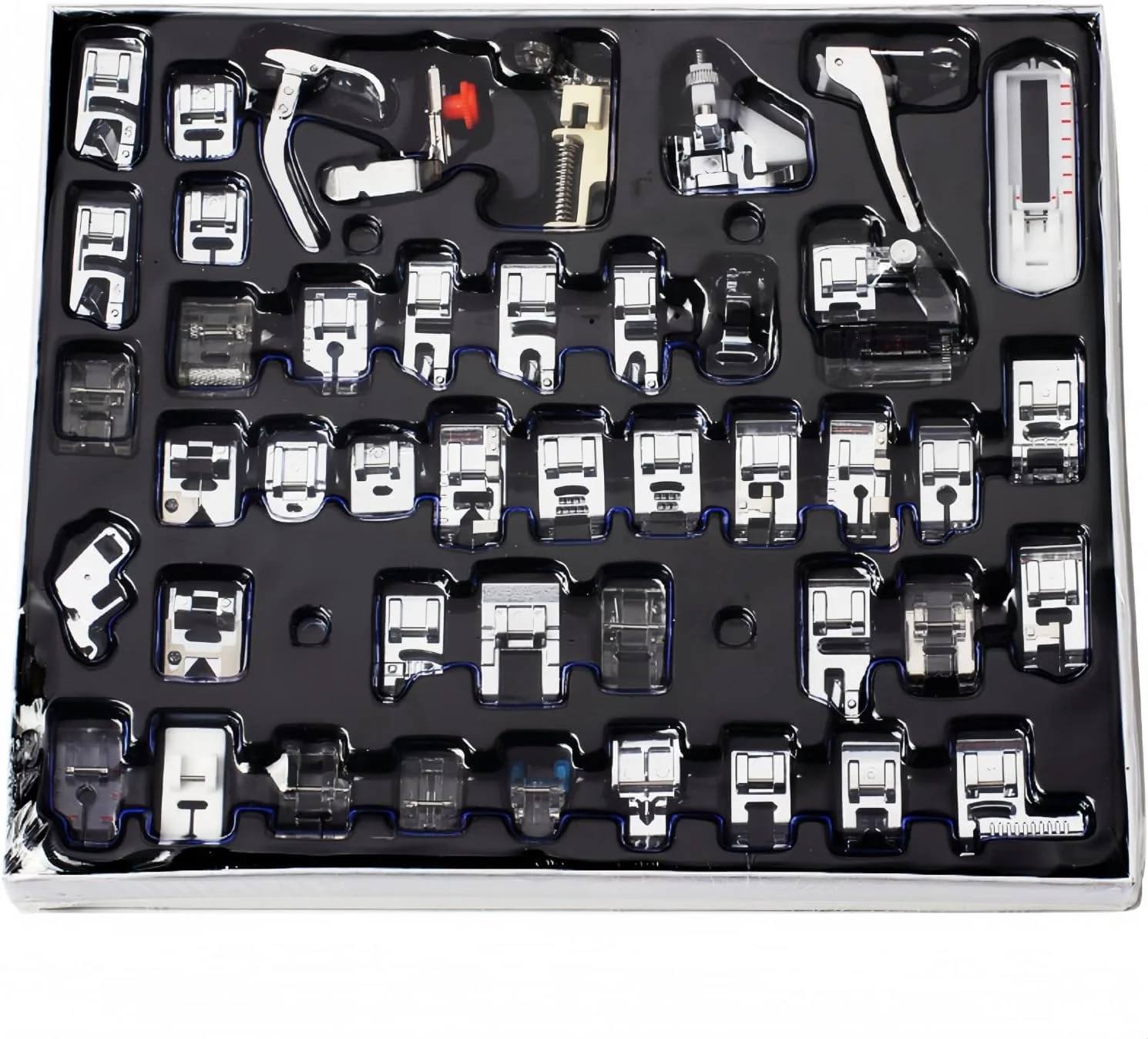 ست ۳۲ عددی پایه های چرخ خیاطی مناسب برای برندهای مختلف چرخ خیاطی، مجموعه لوازم جانبی چرخ خیاطی ست ۳۲ عددی پایه های چرخ خیاطی مناسب برای برندهای مختلف چرخ خیاطی، مجموعه لوازم جانبی چرخ خیاطی