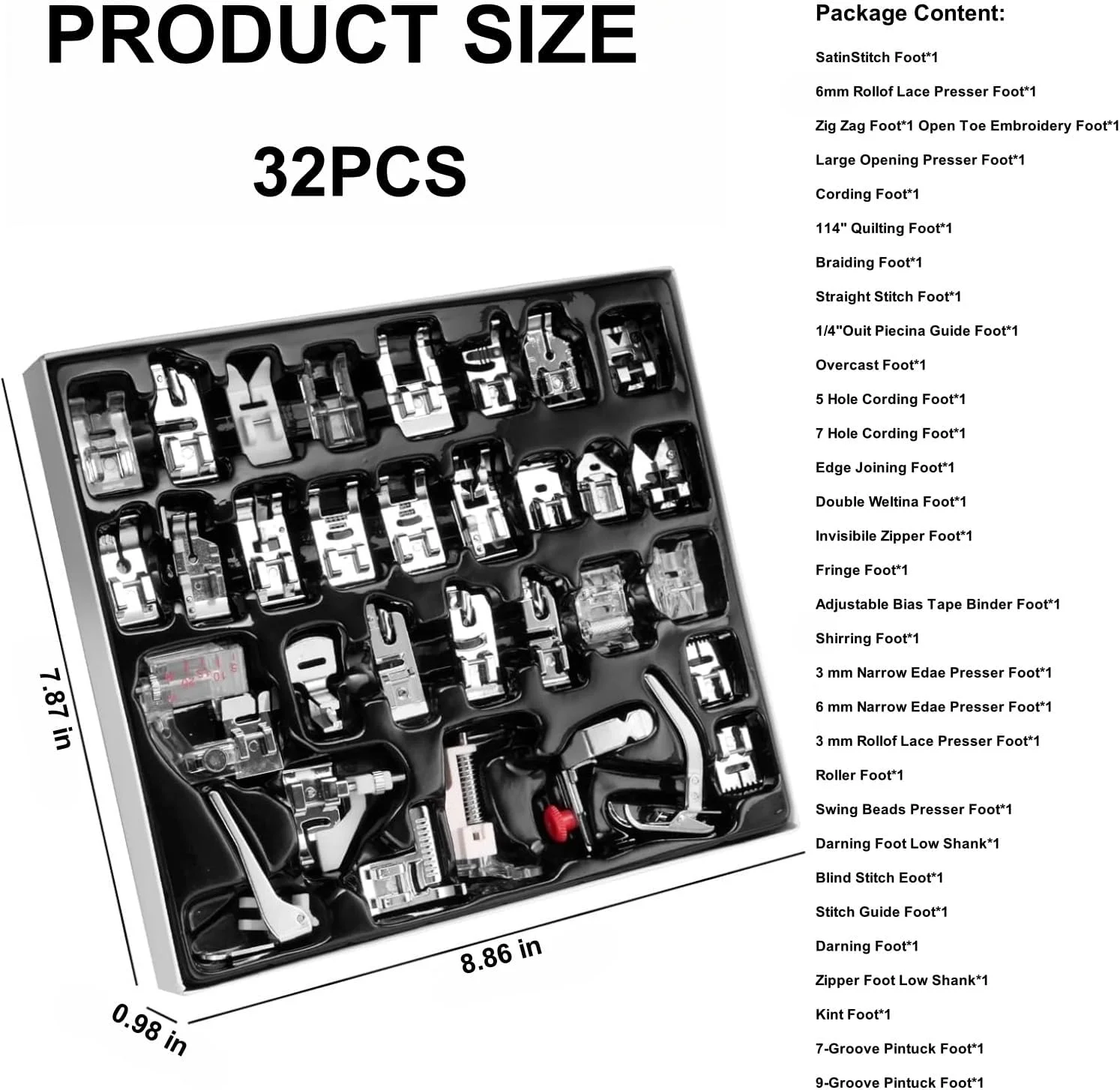 ست ۳۲ عددی پایه های چرخ خیاطی مناسب برای برندهای مختلف چرخ خیاطی، مجموعه لوازم جانبی چرخ خیاطی ست ۳۲ عددی پایه های چرخ خیاطی مناسب برای برندهای مختلف چرخ خیاطی، مجموعه لوازم جانبی چرخ خیاطی