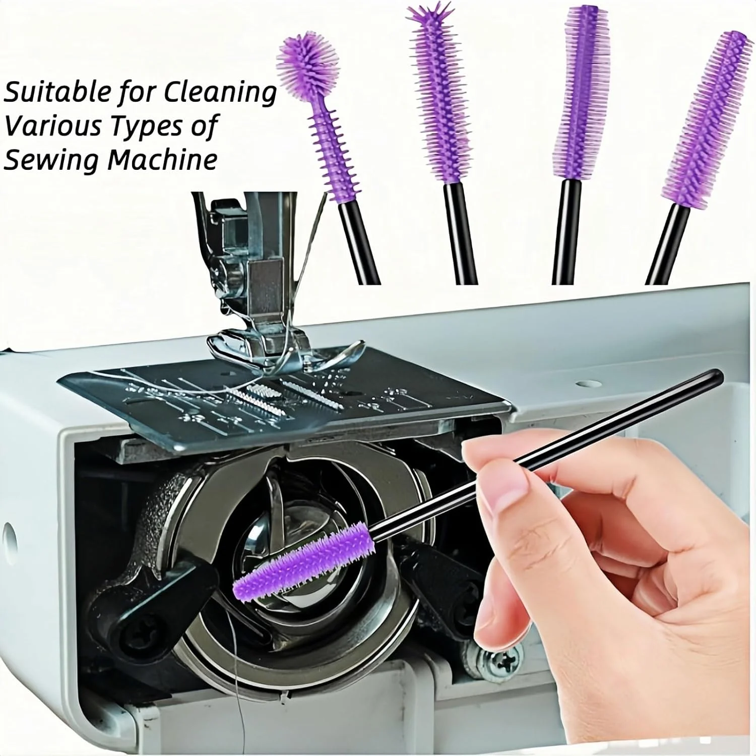 ست 20 عددی برس تمیز کننده چرخ خیاطی - برس های سیلیکونی متراکم و قابل استفاده مجدد برای قطعات داخلی، محفظه ماسوره و ناحیه قرقره - ابزار حذف پرز برای گوشه ها و شکاف ها (بنفش) ست 20 عددی برس تمیز کننده چرخ خیاطی - برس های سیلیکونی متراکم و قابل استفاده مجدد برای قطعات داخلی، محفظه ماسوره و ناحیه قرقره - ابزار حذف پرز برای گوشه ها و شکاف ها (بنفش)