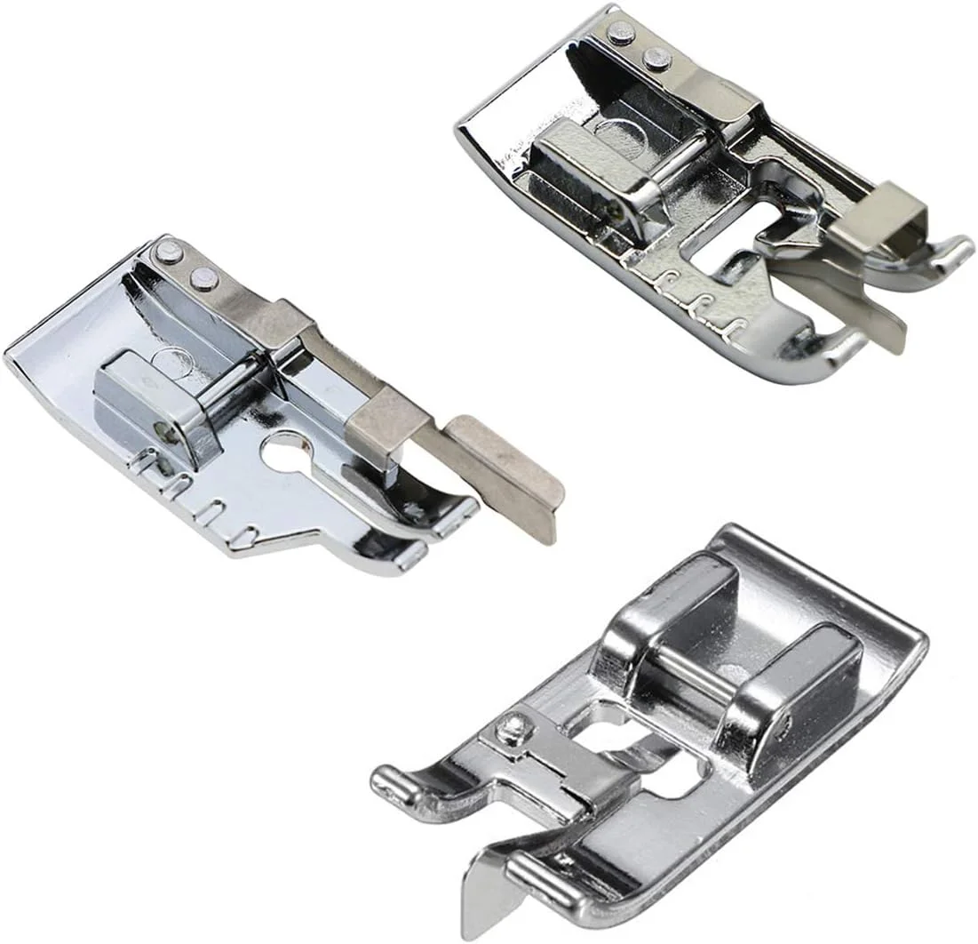 ست ۳ عددی پایه چرخ خیاطی - پایه لحاف دوزی ۱/۴ اینچی / پایه سردوز / پایه دوخت لبه برای اکثر چرخ خیاطی های پایه کوتاه سینگر و برادر