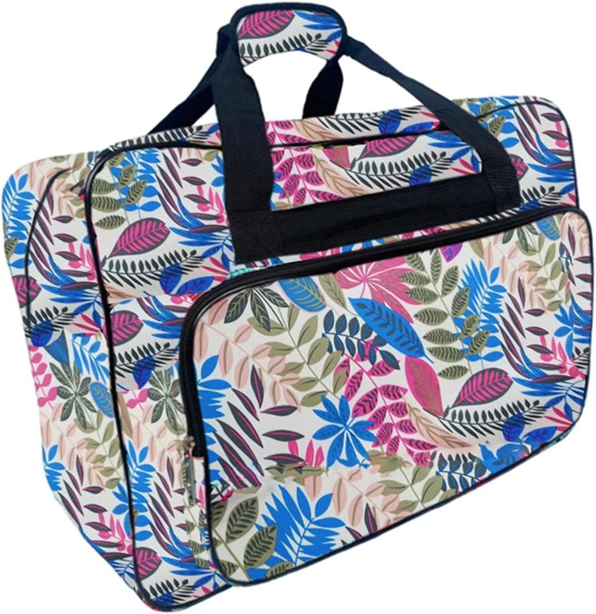 کیف چرخ خیاطی قابل حمل AAGAZA با جیب و پد محافظ، ظرفیت بزرگ، کیف دستی نایلونی برای مسافرت، مدل دار (رنگ: مدل دار)