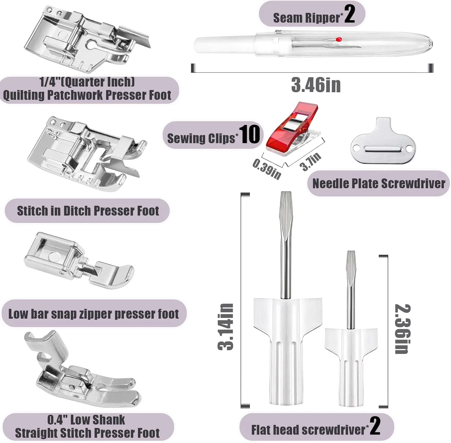 نگهدارنده پایه فشاری با آداپتور ساق کوتاه و پایه فشاری زیپ برای چرخ خیاطی نگهدارنده پایه فشاری با آداپتور ساق کوتاه و پایه فشاری زیپ برای چرخ خیاطی