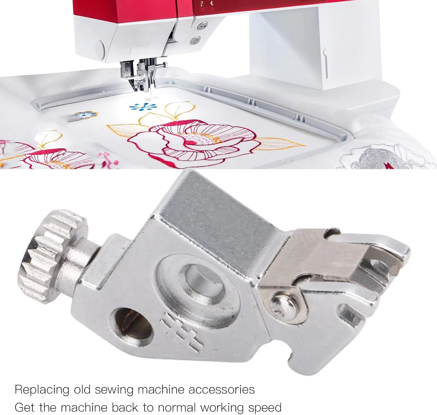 آداپتور پایه فشاری با ساق کوتاه گیره ای، آداپتور پشتیبانی گیره ای با ساق کوتاه برای پایه فشاری چرخ خیاطی با ساق کوتاه Pfaff برای کمک به کار خیاطی