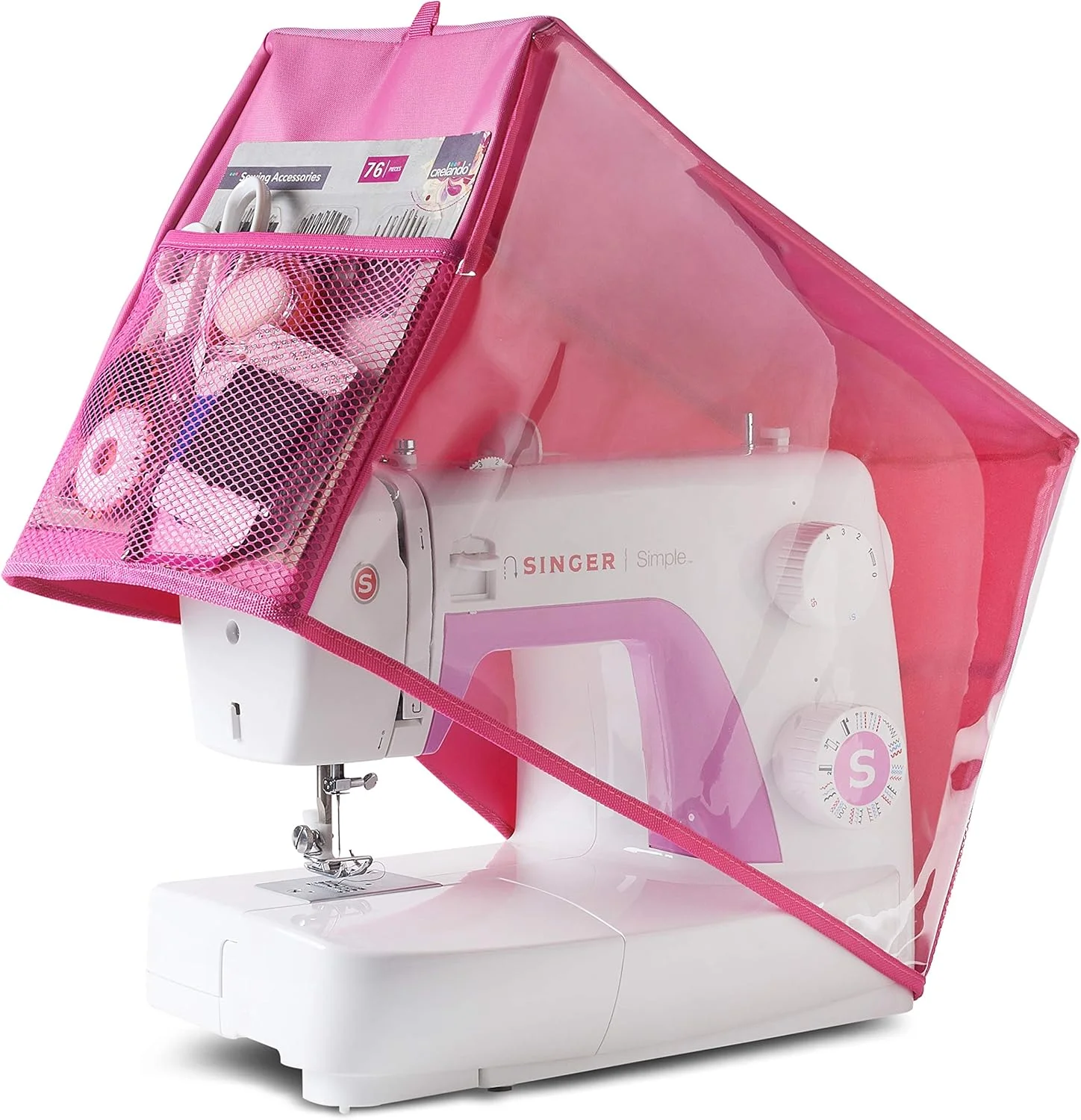 روکش چرخ خیاطی DEPO با جیب های کاربردی - روکش محافظ گرد و غبار لحافی - جهانی برای اکثر ماشین های استاندارد سینگر و برادر - | Rodi's (صورتی-قابل مشاهده) روکش چرخ خیاطی DEPO با جیب های کاربردی - روکش محافظ گرد و غبار لحافی - جهانی برای اکثر ماشین های استاندارد سینگر و برادر - | Rodi's (صورتی-قابل مشاهده)