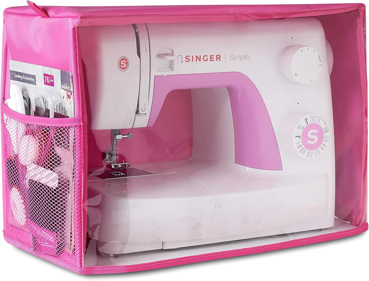 روکش چرخ خیاطی DEPO با جیب های کاربردی - روکش محافظ گرد و غبار لحافی - جهانی برای اکثر ماشین های استاندارد سینگر و برادر - | Rodi's (صورتی-قابل مشاهده) روکش چرخ خیاطی DEPO با جیب های کاربردی - روکش محافظ گرد و غبار لحافی - جهانی برای اکثر ماشین های استاندارد سینگر و برادر - | Rodi's (صورتی-قابل مشاهده)