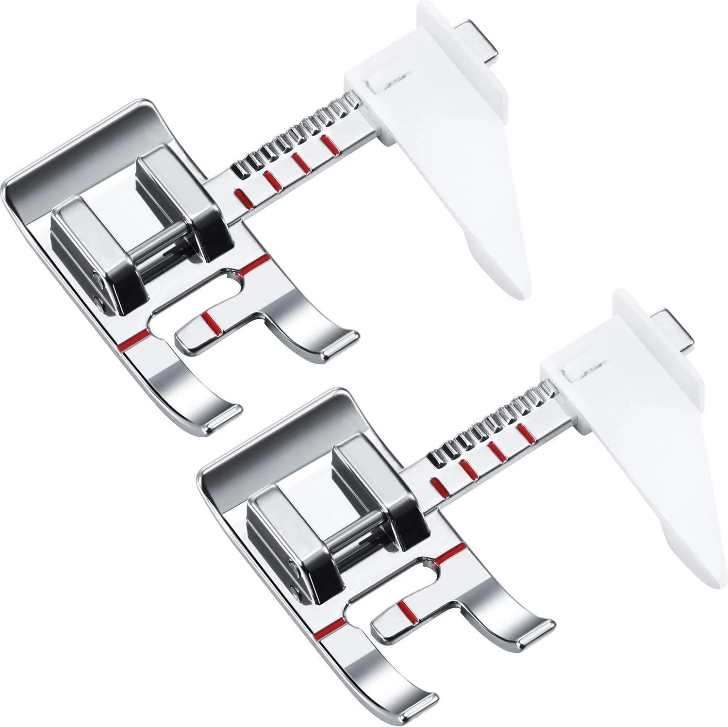 2 عدد پایه دوخت راهنما قابل تنظیم، مناسب برای چرخ خیاطی های خانگی با ساق کوتاه، نقره ای