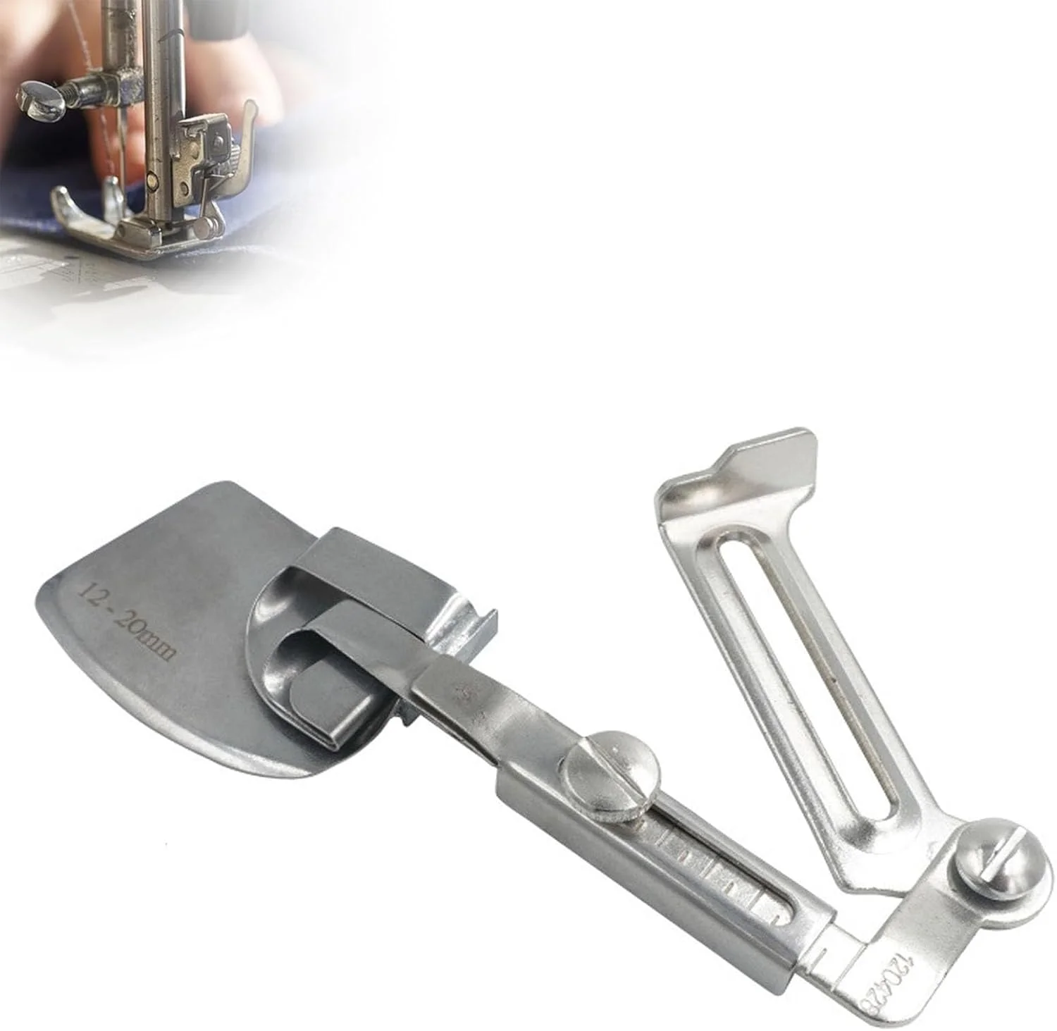 پایه لب تو (پس دوز) قابل تنظیم چرخ خیاطی، پایه لب تو چرخ خیاطی، پایه فشار دهنده چرخ خیاطی، پایه فشار دهنده لبه پهن، کشنده لبه جهانی چرخ خیاطی، قطعات چرخ خیاطی (12-20 میلی متر)