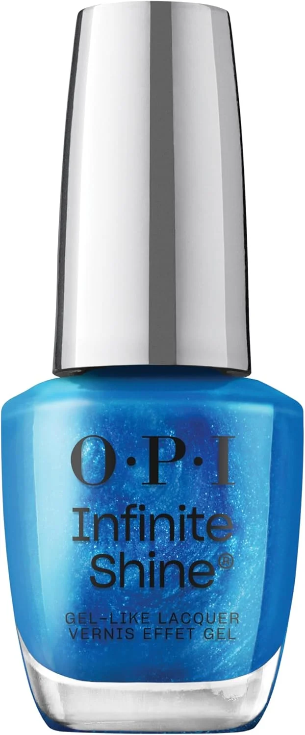 لاک ناخن OPI Infinite Shine، لاک بادوام، لاک ناخن ژل مانند با ماندگاری تا 11 روز و درخشش بالا، فرمول وگان، پاک شوندگی آسان، مقاوم در برابر خراش | Do You Sea What I Sea?، آبی متالیک، 15 میلی لیتر