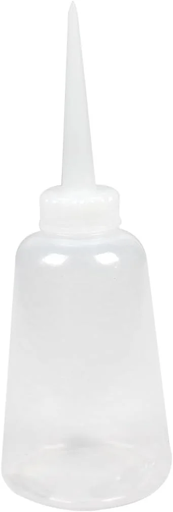 بطری روغن مایع چرخ خیاطی پلاستیکی شفاف سفید 300 میلی لیتری