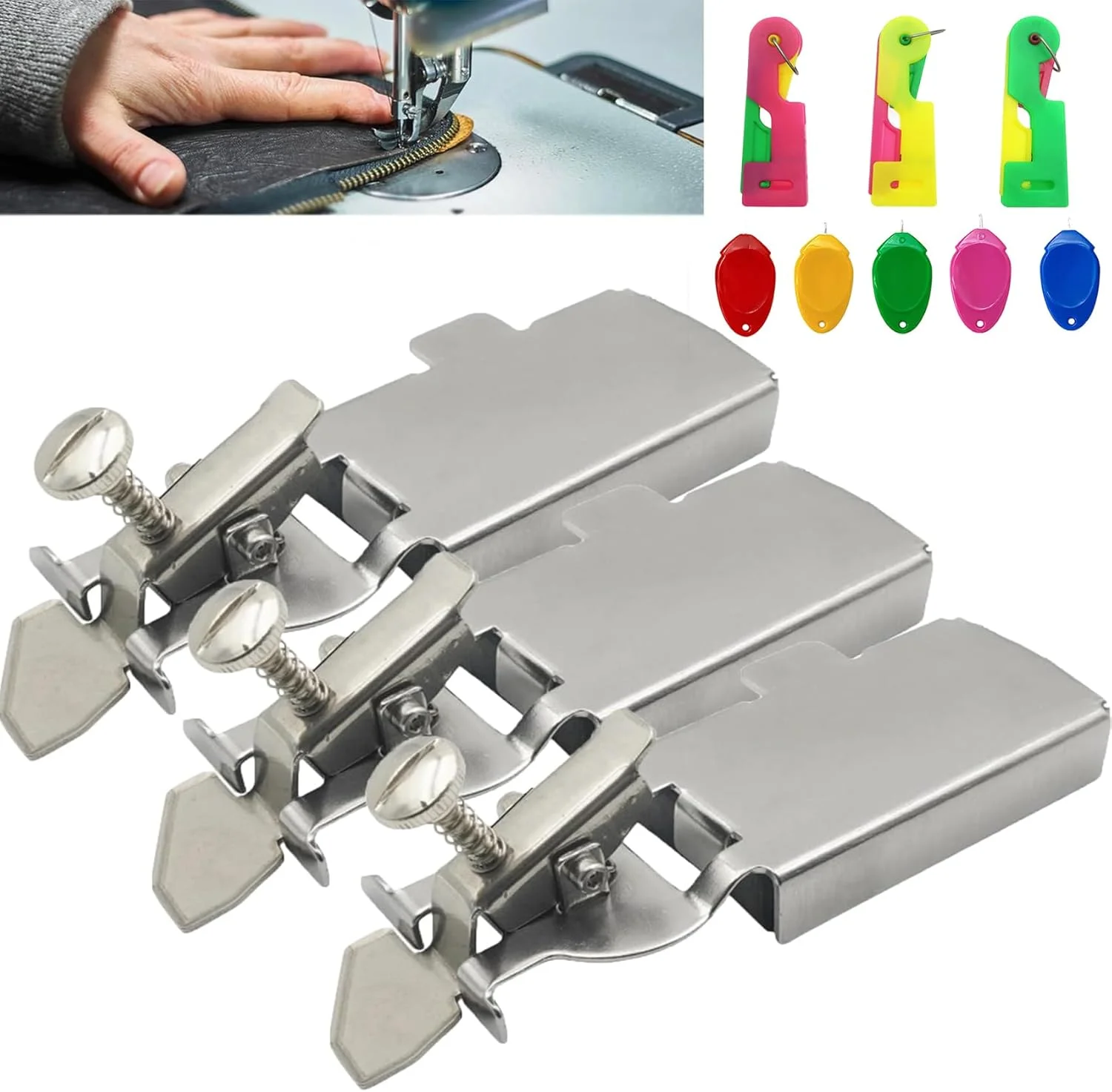 راهنمای درز مغناطیسی Alkyne، راهنمای درز مغناطیسی Buddysew برای چرخ خیاطی، راهنمای درز مغناطیسی Buddy Sew، راهنمای درز مغناطیسی با گیره (3 عدد)