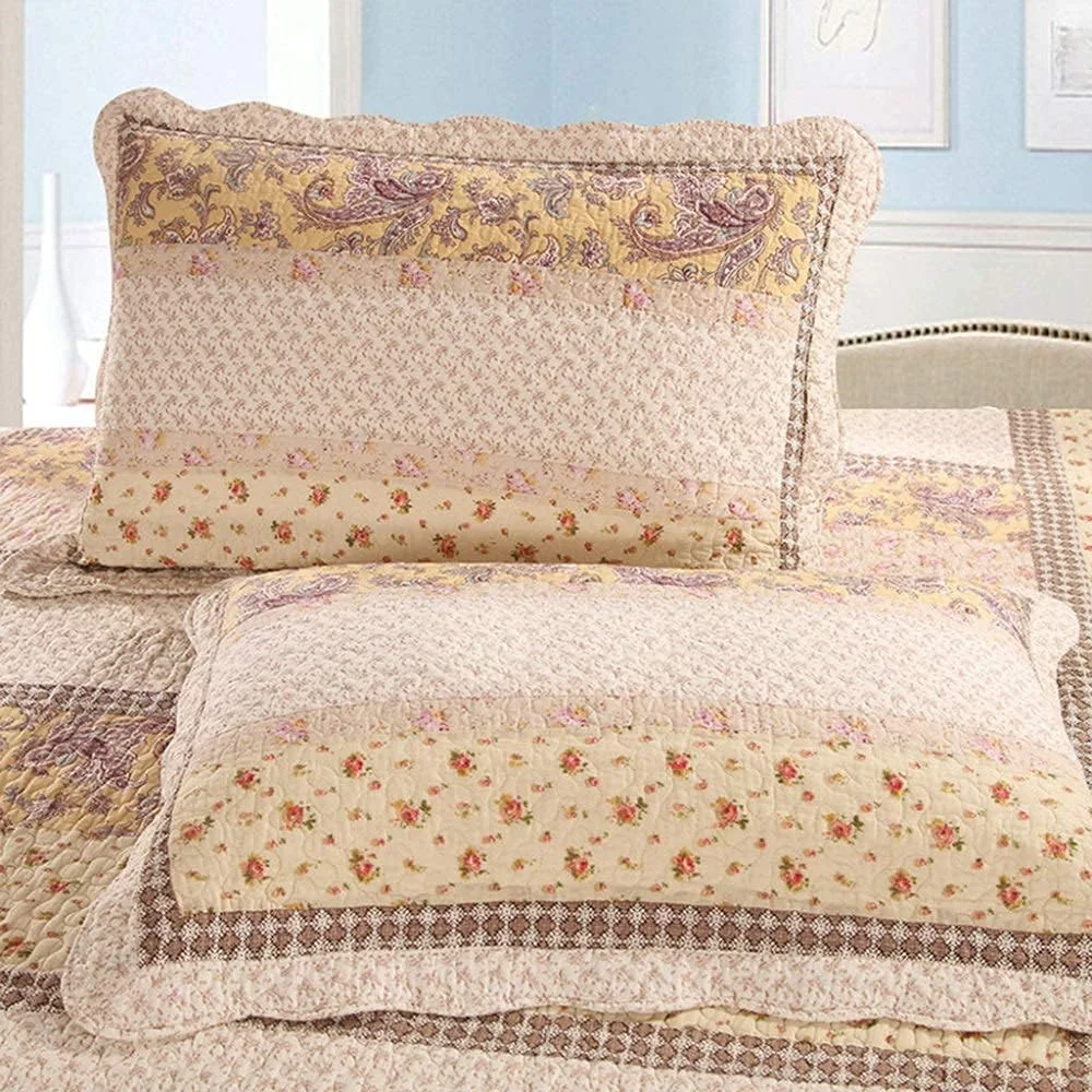 روتختی تابستانی طرح تکه دوزی شده سایز دو نفره ۲۳۰ در ۲۵۰ سانتی متر، ست ۳ تکه ملحفه پنبه ای، لحاف سبک وزن تزئینی، روتختی، پتو - ۲۳۰ در ۲۵۰ سانتی متر، پتو کینگ ۲۳۰ در ۲۵۰ سانتی متر