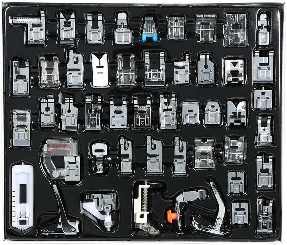 مجموعه 48 عددی پایه های چرخ خیاطی حرفه ای Ametoys، لوازم جانبی و قطعات یدکی پایه های دوخت برای چرخ خیاطی های Brother Singer Feiyue Janome