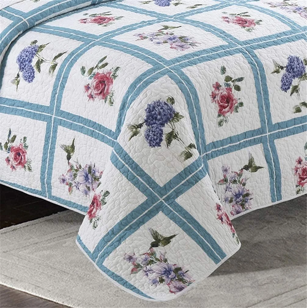 روتختی طرح دار 220x240 سانتی متر + 2 روبالشتی 50x70 سانتی متر، لحاف دو نفره، طرح تکه دوزی، آبی روتختی طرح دار 220x240 سانتی متر + 2 روبالشتی 50x70 سانتی متر، لحاف دو نفره، طرح تکه دوزی، آبی