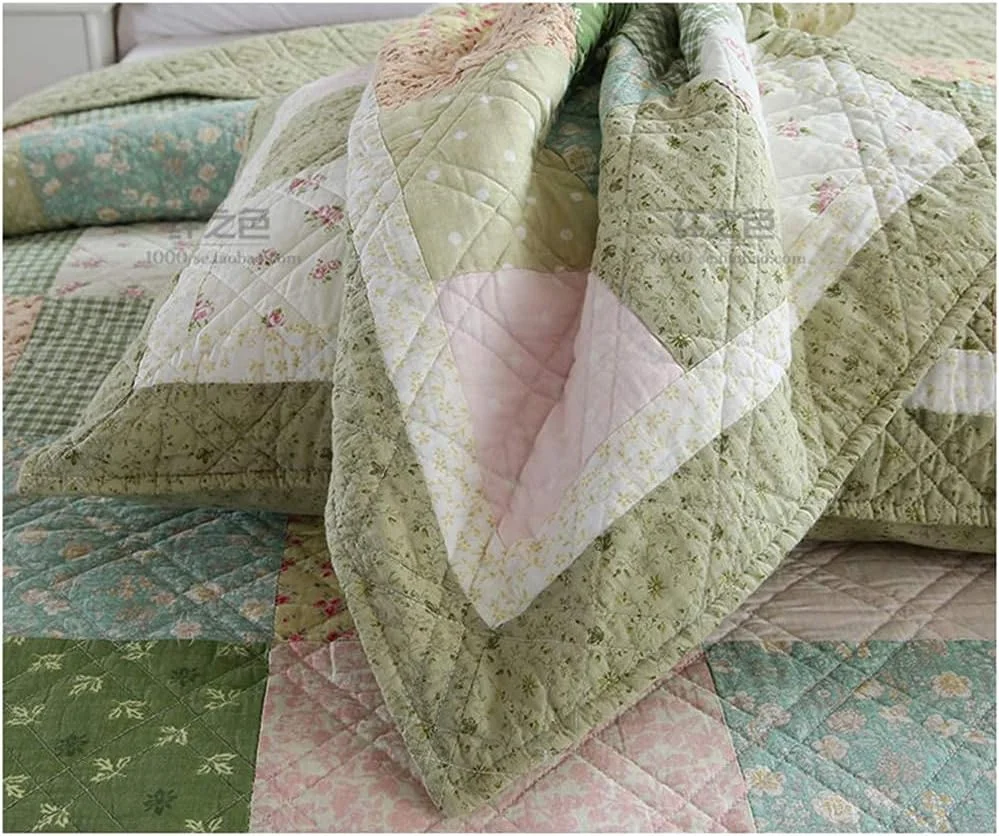 روتختی لحاف دار طرح دار سایز کینگ، ست 3 تکه، طرح گلدار زیبا، طرح تکه دوزی شده، لحاف / رو تختی، 230 در 250 سانتی متر