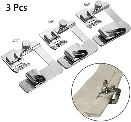 ست پایه لب تو (Hemmer Foot) چرخ خیاطی در 3 سایز مختلف (1/2 اینچ، 3/4 اینچ، 1 اینچ) مناسب برای اکثر چرخ خیاطی های پایه کوتاه ست پایه لب تو (Hemmer Foot) چرخ خیاطی در 3 سایز مختلف (1/2 اینچ، 3/4 اینچ، 1 اینچ) مناسب برای اکثر چرخ خیاطی های پایه کوتاه