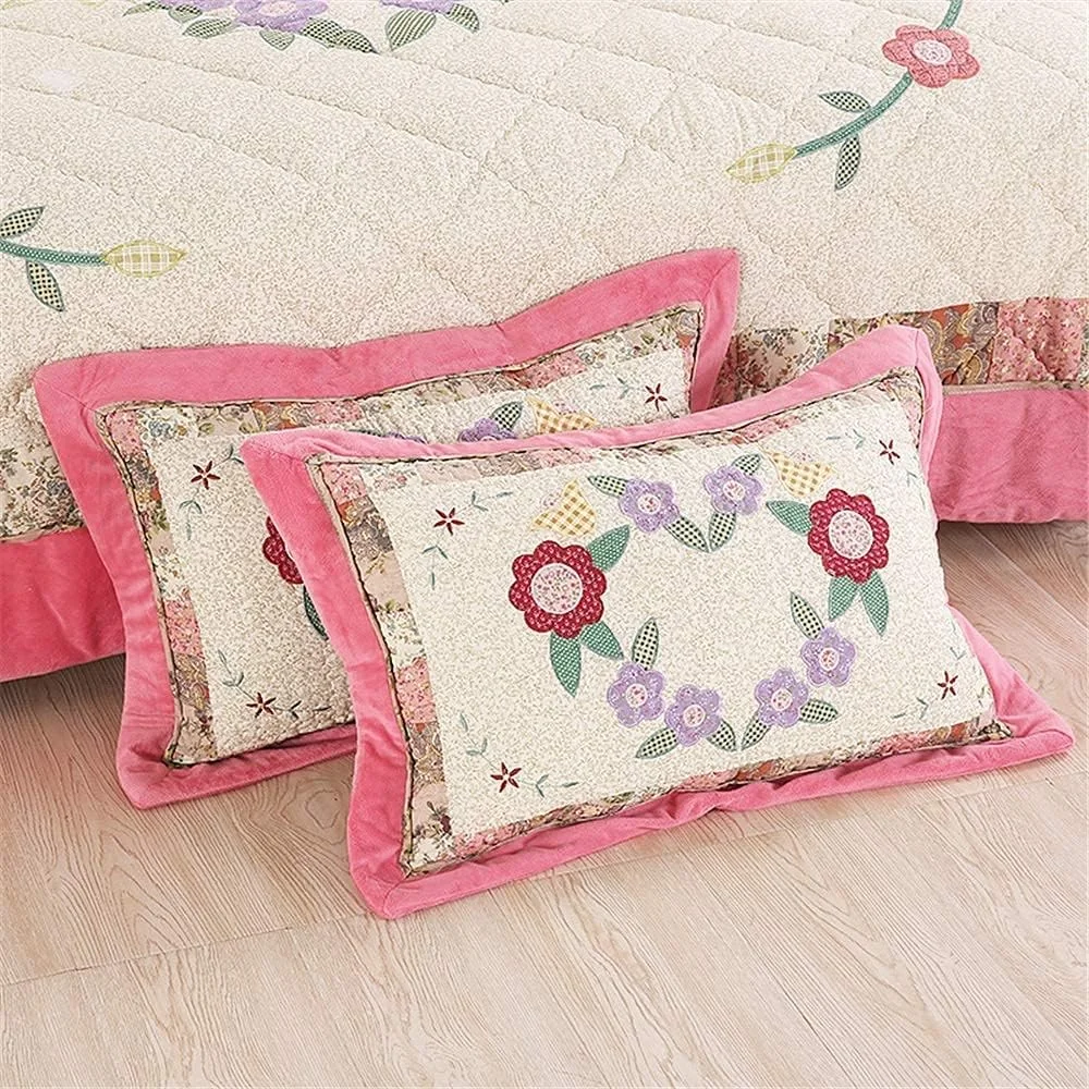 روتختی پنبه ای طرح گل ساده و زیبا، ست روتختی لحاف دار 3 تکه سایز کینگ، پتو و رو بالشتی تک نفره مناسب دکور اتاق خواب دخترانه، سبز - 150 * 210 سانتی متر