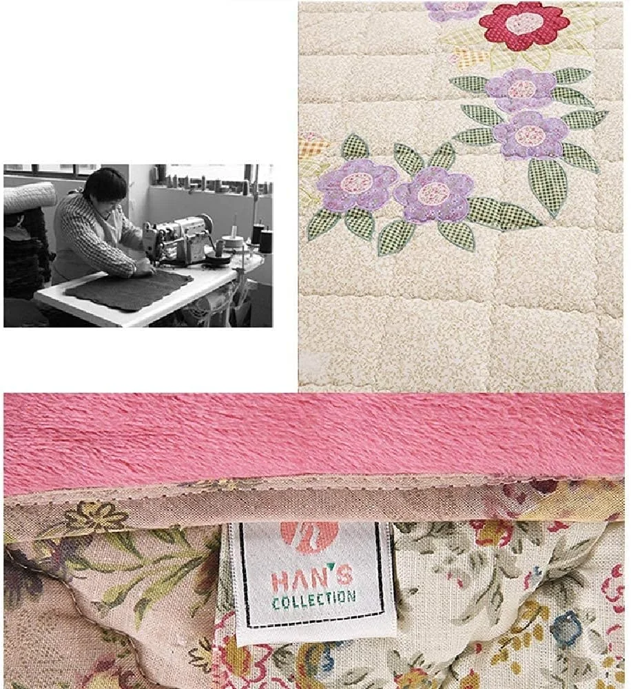 روتختی پنبه ای طرح گل ساده و زیبا، ست روتختی لحاف دار 3 تکه سایز کینگ، پتو و رو بالشتی تک نفره مناسب دکور اتاق خواب دخترانه، سبز - 150 * 210 سانتی متر