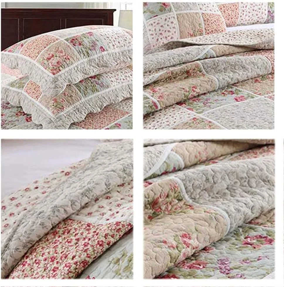 روتختی تابستانی طرح دار دو نفره سایز 230 در 250 سانتی متر، ست 3 تکه به سبک اروپایی، لحاف پنبه ای، روکش تخت خواب سبک وزن تزئینی، 230cm250cm، کینگ 230cm*250cm