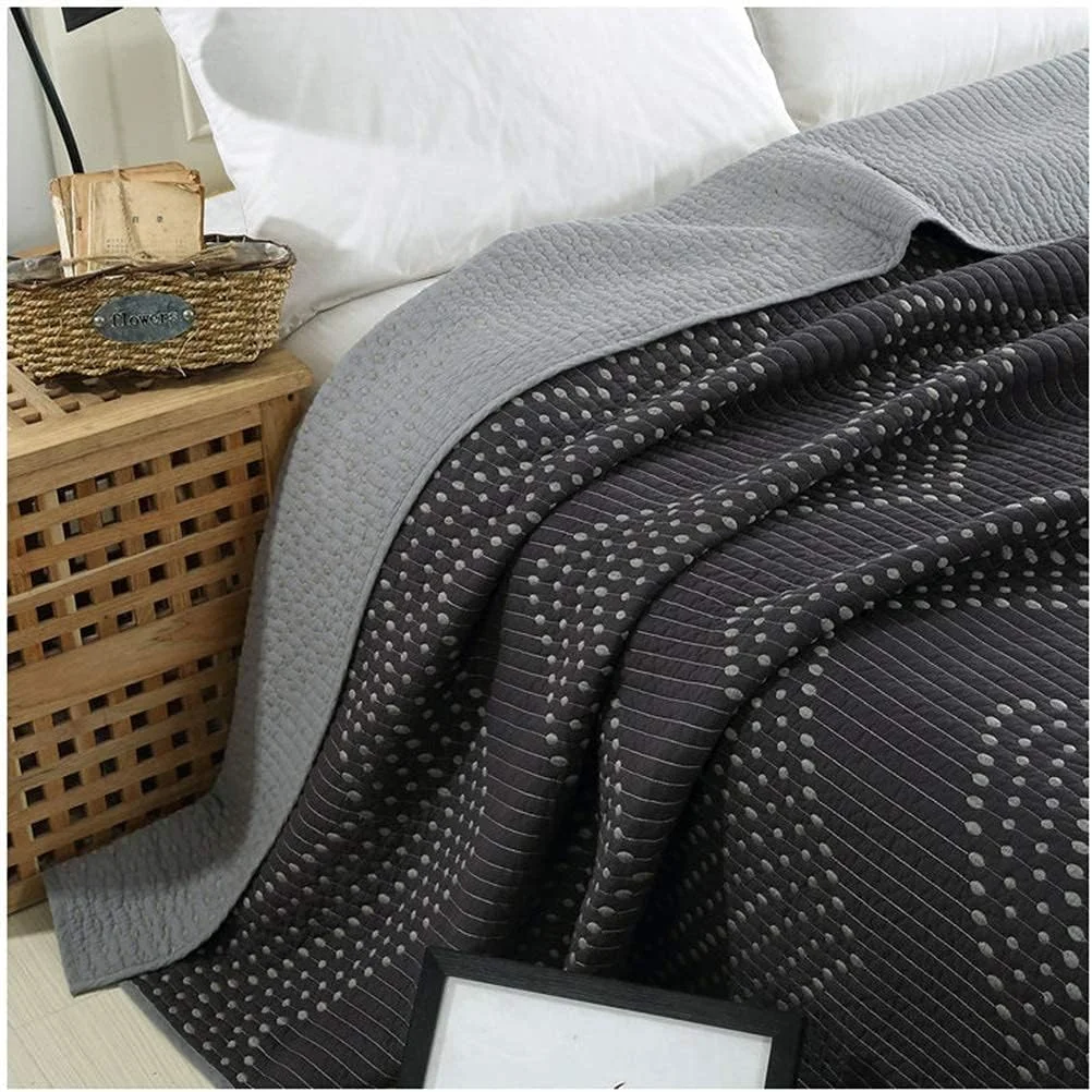 روتختی تکه دوزی دست دوز 3 تکه سفید مشکی راه راه لحاف تکه دوزی 230x250 سانتی متر