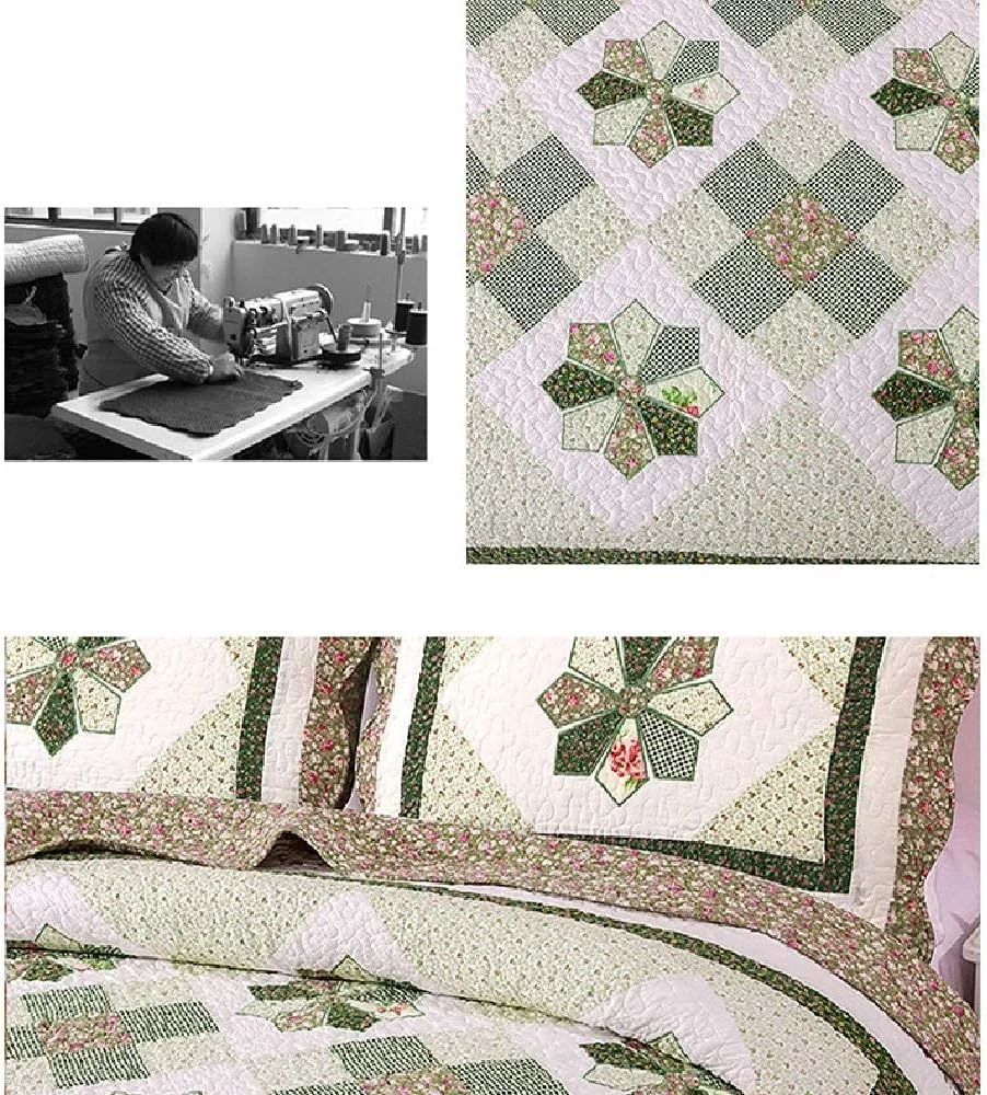 روتختی لحافی جی بی ام یو ال جی، لحاف روتختی، پتوی پرتابی، پنبه ای، طرح تکه دوزی قدیمی، رو تختی چند منظوره با طرح گل و ست رختخواب به همراه روبالشی مناسب تمام فصول